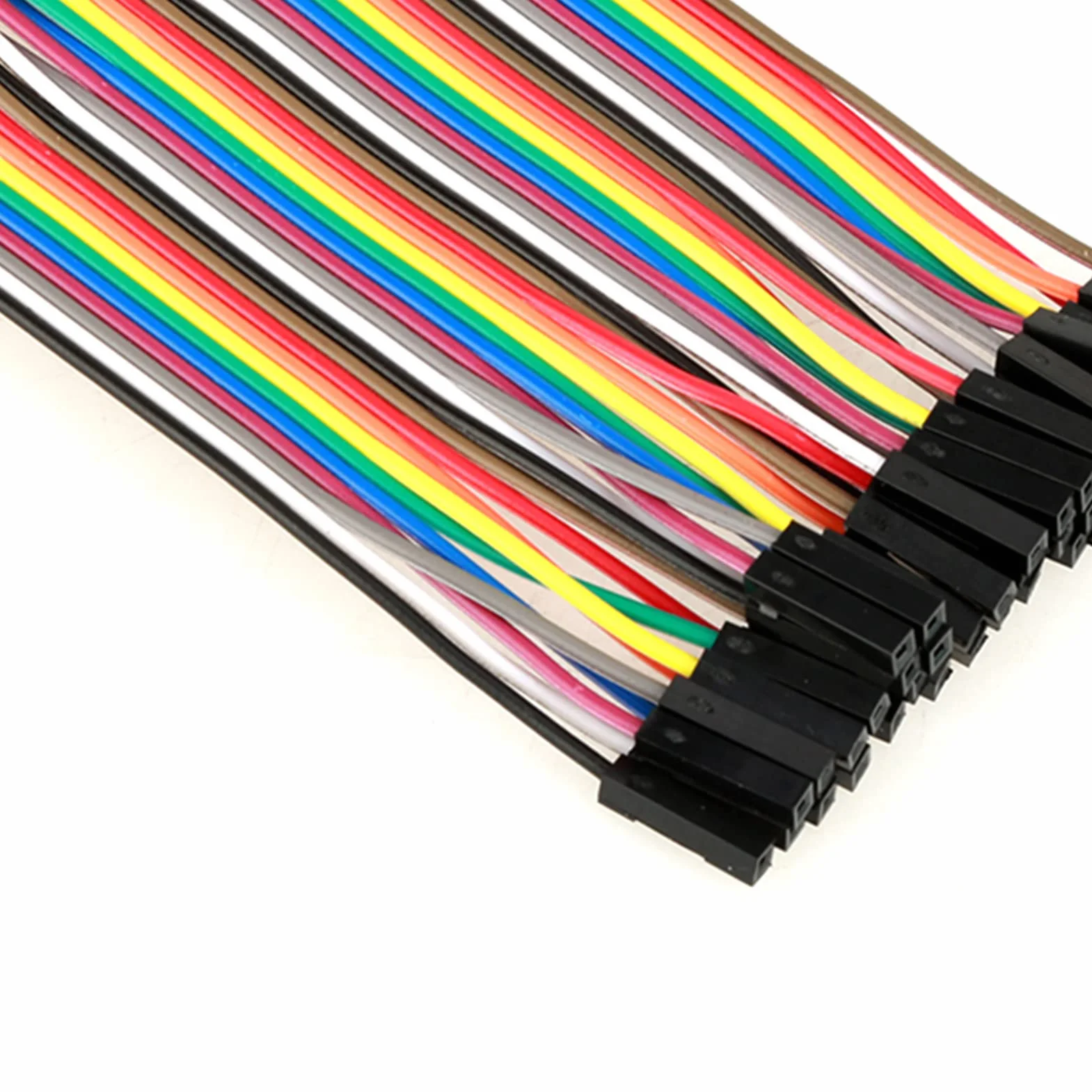 Aramox 5 szt. 40-Pinowe Przewody Połączeniowe żeńskie do żeńskie, Miedziane Kable Taśmowe do Płytek Prototypowych, łatwe Połączenie Pinowe Szybkiego Testowania Obwodów