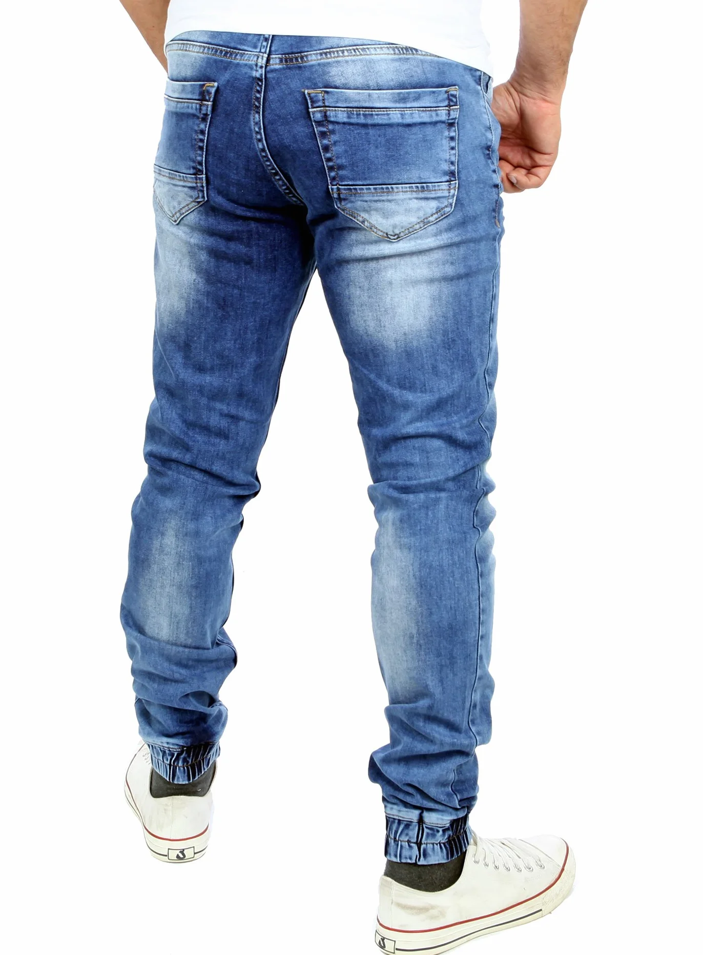 Reslad Dżinsy spodnie dresowe o wyglądzie dżinsu, męskie spodnie slim fit, spodnie męskie RS-2073