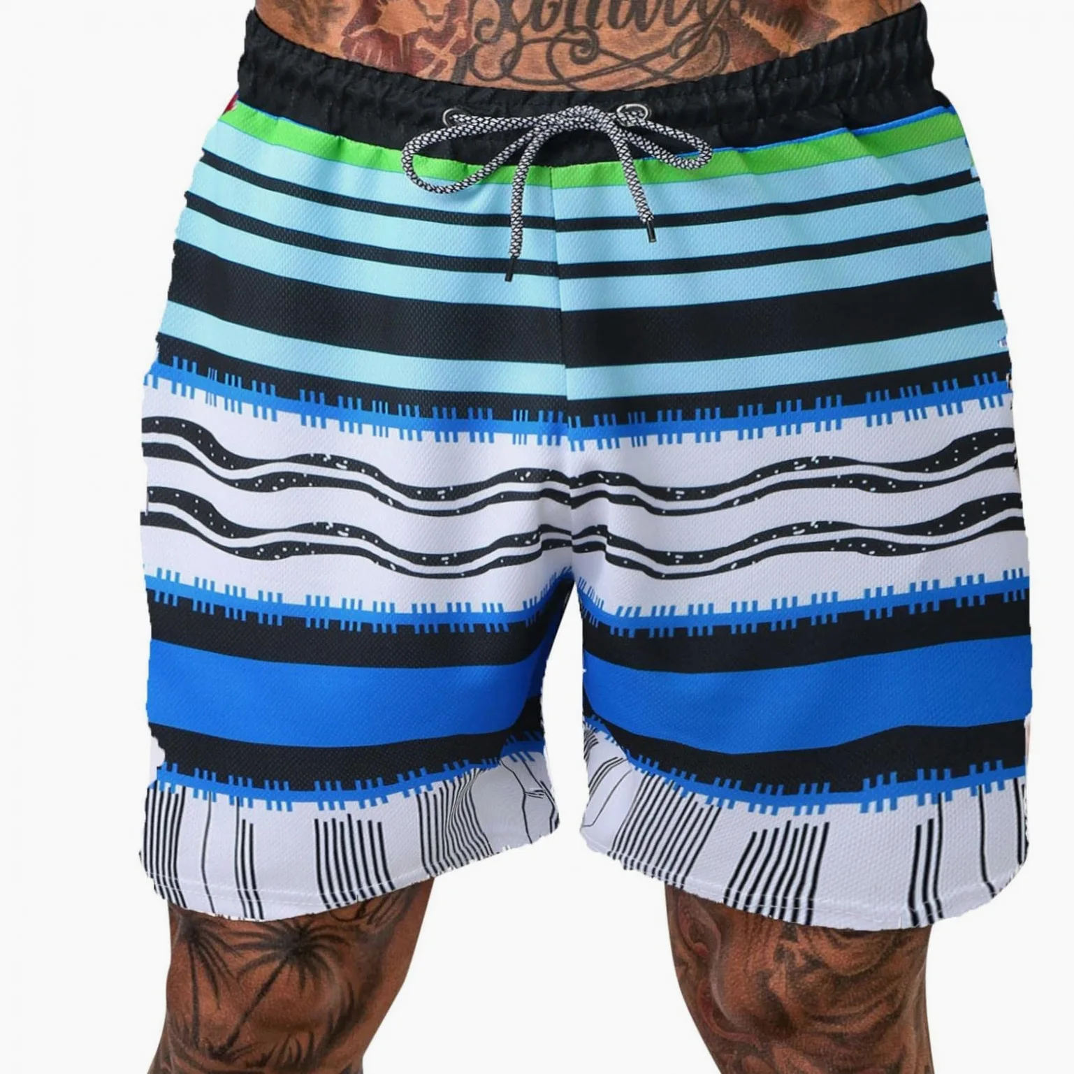 Męskie kąpielówki na lato, na plażę, do surfowania, z podszewką z siateczki, niebieski, 4XL