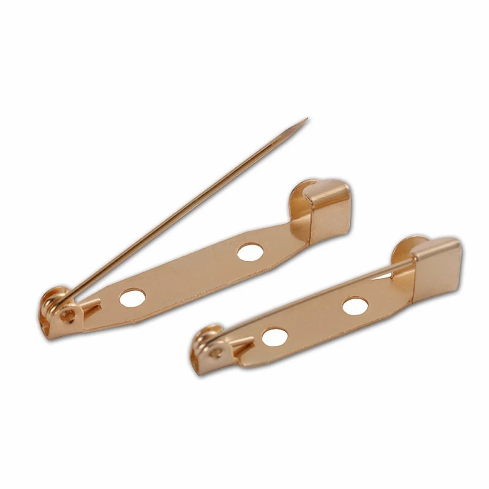 50 sztuk Pin Backs Broszka Klip Baza Pins dla DIY Biżuteria | Puste broszki z 2 otworami, mocny metal, srebrne wykończenie, łatwe zapięcie zapewniające bezpieczne mocowanie