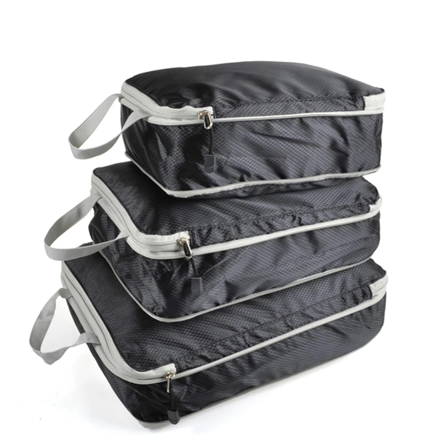 1 szt. Kostki do pakowania Składana wodoodporna torba podróżna do przechowywania Walizka Nylon Przenośna z torebką Organizator bagażu - duży 40X30CM Tylko 1, czarny (niebieski, błękitny mały Tylko 3