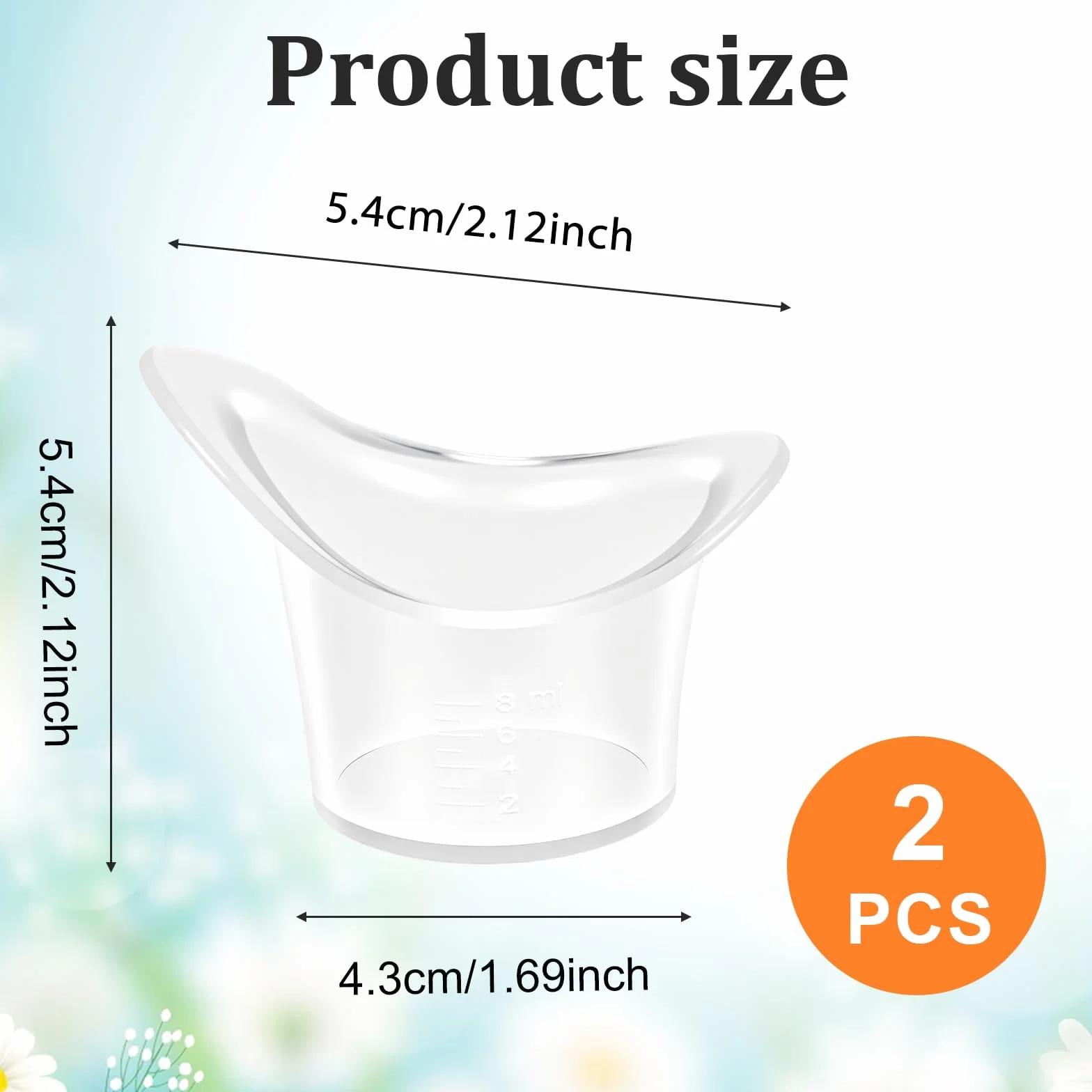 2 sztuki 8ml silikonowych kubków do kąpieli oczu, kubki do płukania oczu, miękkie miseczki do mycia oczu, prysznic do oczu, wielokrotnego użytku, wanna, przenośna wanna do kąpieli oczu do pielęgnacji