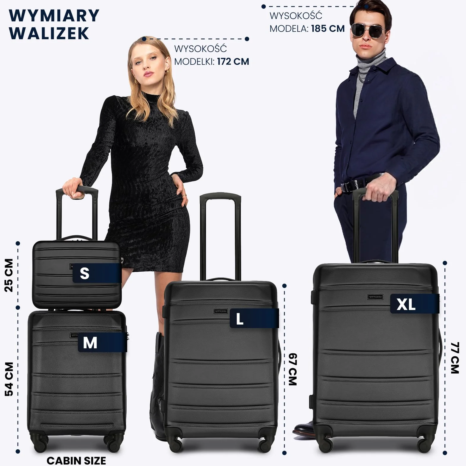 WITTCHEN GLOBE Line Kosmetyczka podróżna Torba na kosmetyki Etui Twarda kosmetyczka ABS Elastyczny pas Pasek na ramię Szampański
