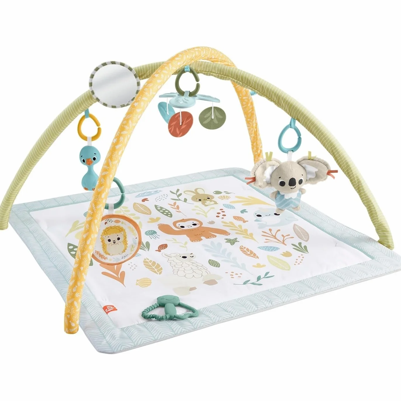 Fisher-Price Mata sensoryczna premium dla niemowląt z 6 przenośnymi zabawkami sensorycznymi, HRB15