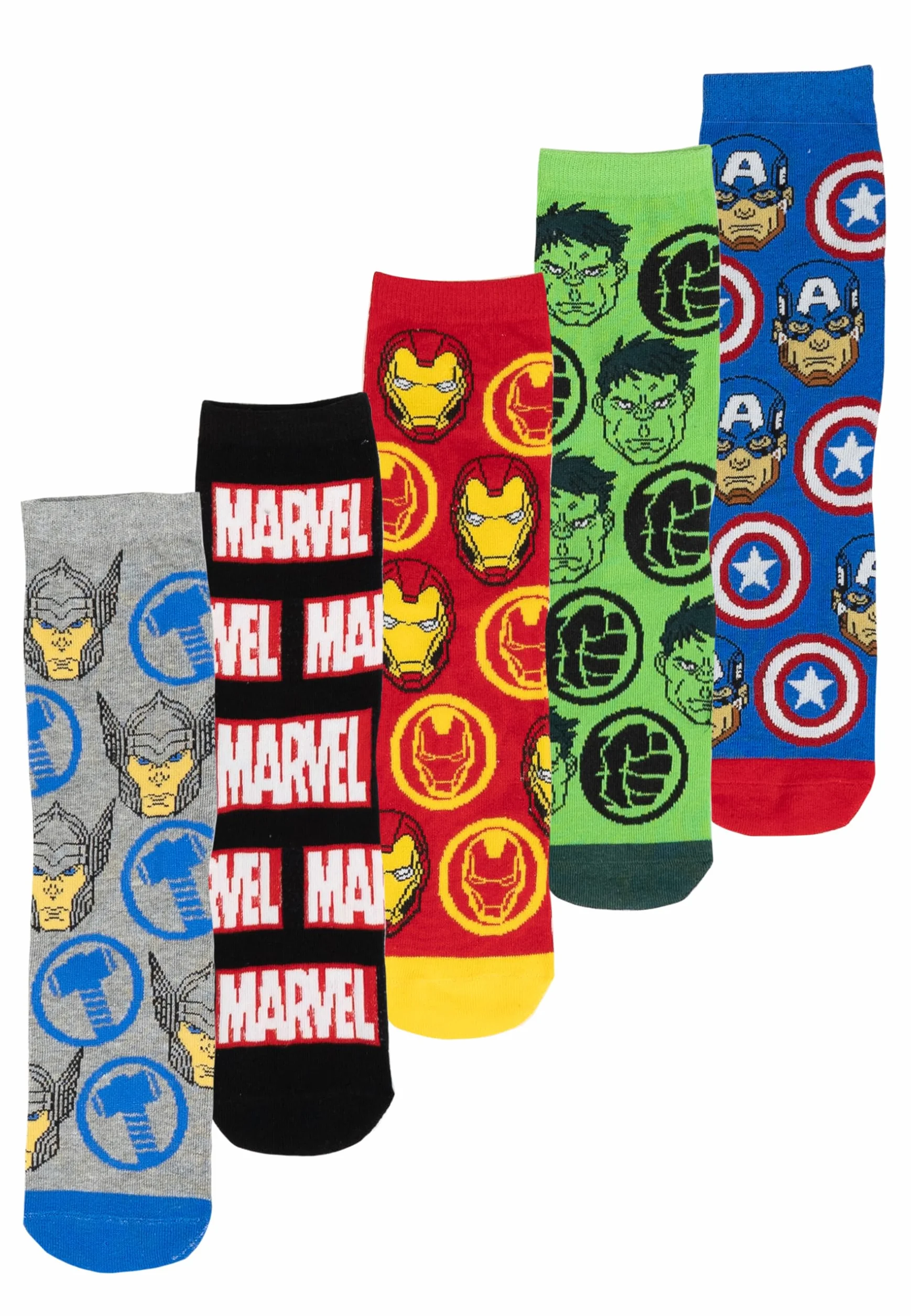 United Labels 5 par skarpet Marvel dla mężczyzn, kolorowe, 40-45, skarpety męskie superbohaterowie, skarpety męskie