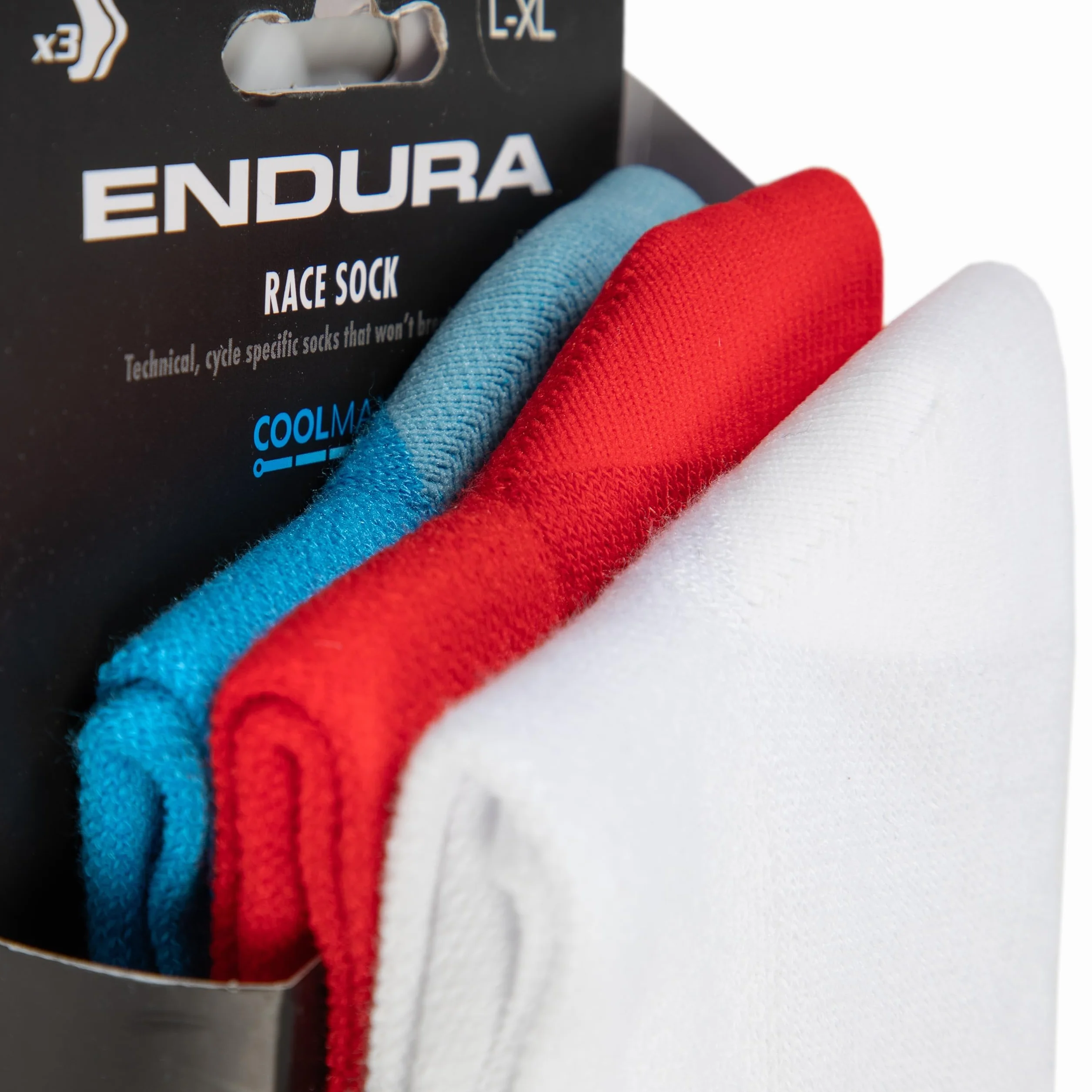 Canterbury Coolmax® Race Socks 3-Pack Lightweight Moisture Wicking Athletic Crew Socks for Cycling