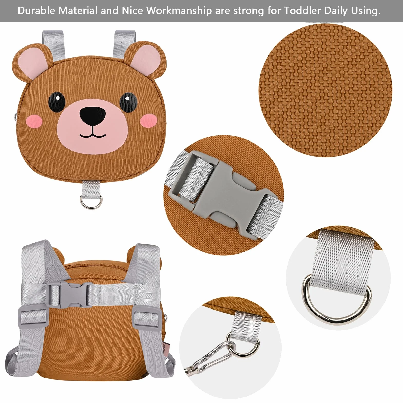 Bebamour Animal Toddler Backpack z wodzami bezpieczeństwa Mini torba ze smyczą dla dzieci Przenośny plecak z szelkami dla chłopców i dziewcząt