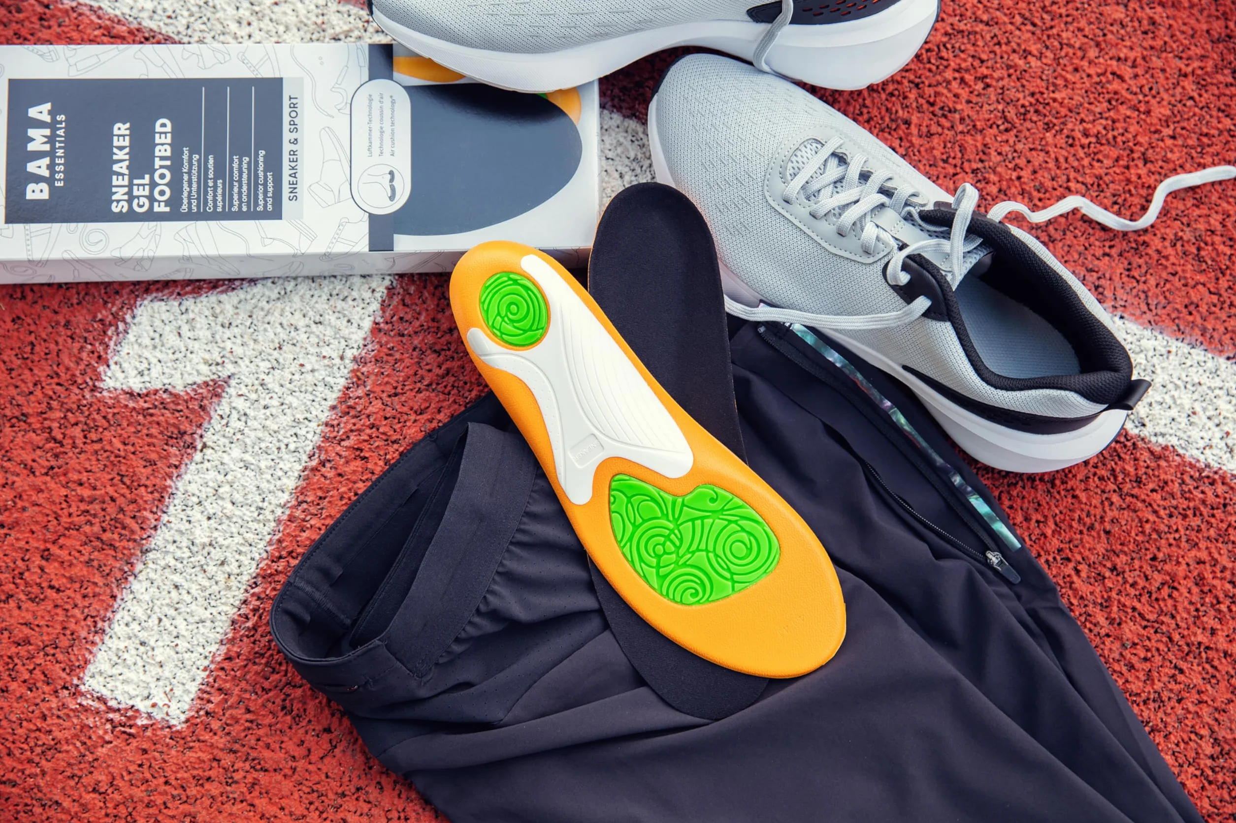 Wkładki Żelowe do Butów Bama Sneaker Gel Footbed - Wkładki do Butów Zapewniające Wygodę i Wsparcie dla Dorosłych do Butów Sportowych i Trampek 1 Para - 42/43 EUR