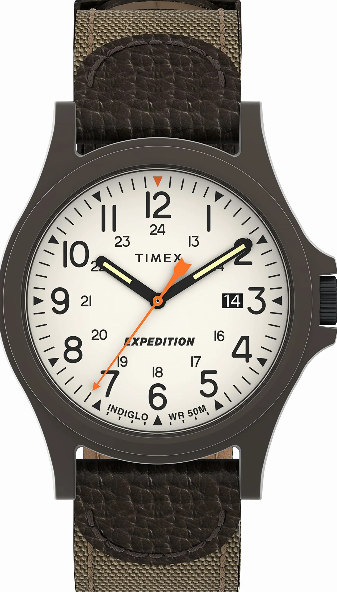 Timex Męski kwarcowy zegarek kempingowy z wyświetlaczem analogowym i nylonowym paskiem