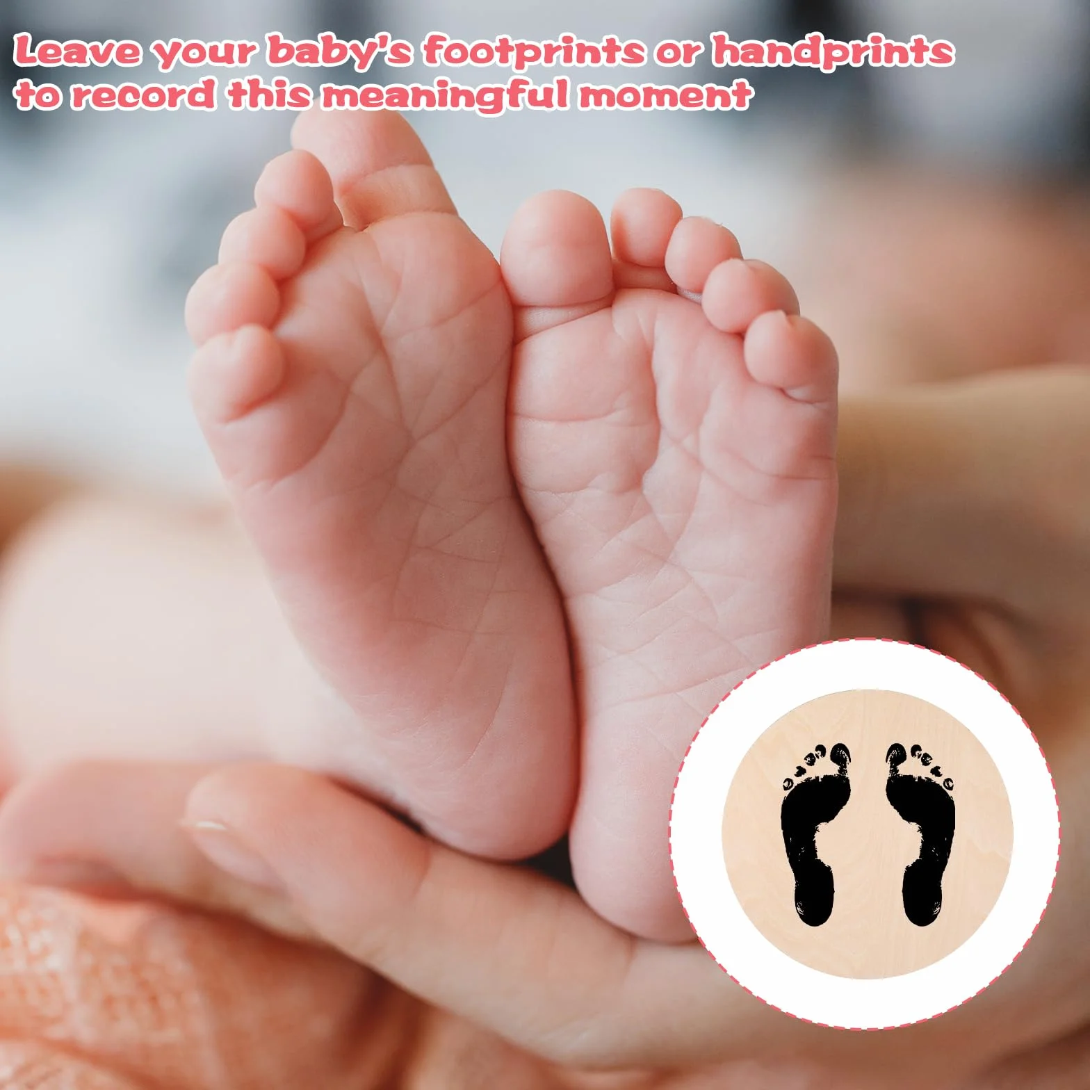Nogeqi Różowe kartki z kamieniami milowymi dla niemowląt, drewniana, spersonalizowana tabliczka informacyjna "Hello World", tabliczka powitalna dla noworodków, okrągła, drewniana, dla kobiet w ciąży