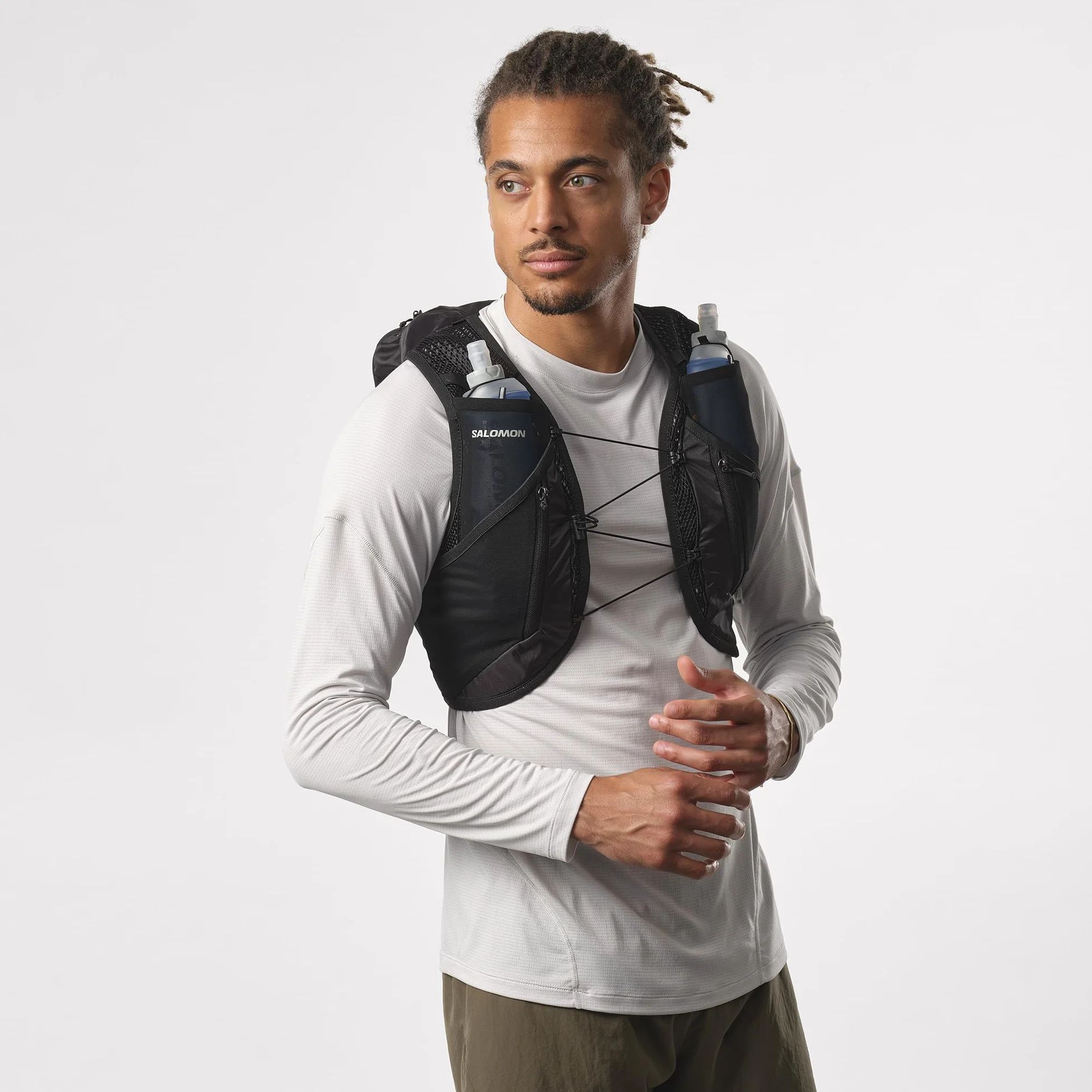 Salomon Active Skin 12 Unisex kamizelka do biegania szlak turystyczny z butelkami w zestawie, 12 l, łatwe nawodnienie, precyzyjne dopasowanie i zoptymalizowane przechowywanie