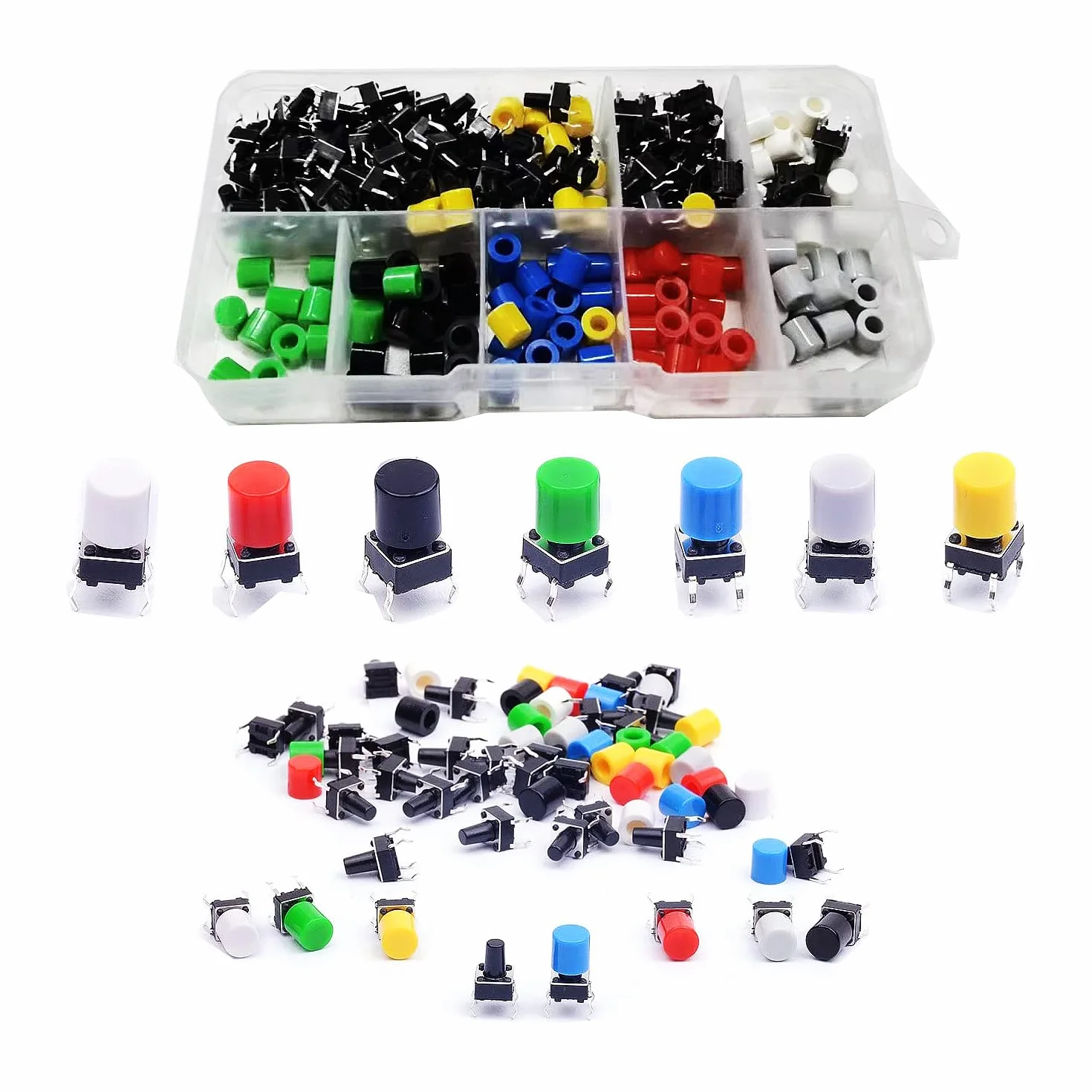 HUAZIZ 105 sztuk 6 x 6 x 9 mm miniaturowy mikro chwilowy dotykowy przycisk dotykowy przełącznik jakości przełącznik SPST miniaturowa PCB / mini/mikro/mały
