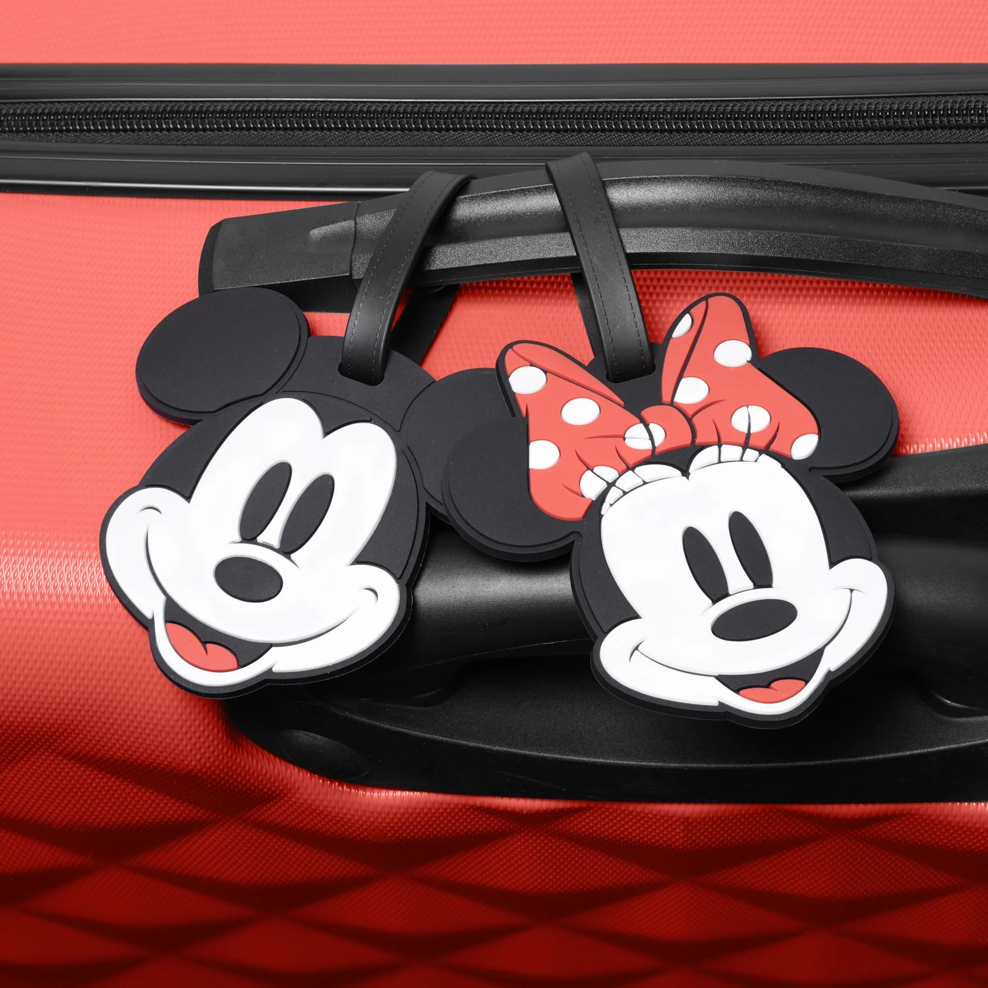 Peers Hardy - Disney Myszka Miki i Minnie, czerwono-czarny, 2-częściowy zestaw etykiet bagażowych