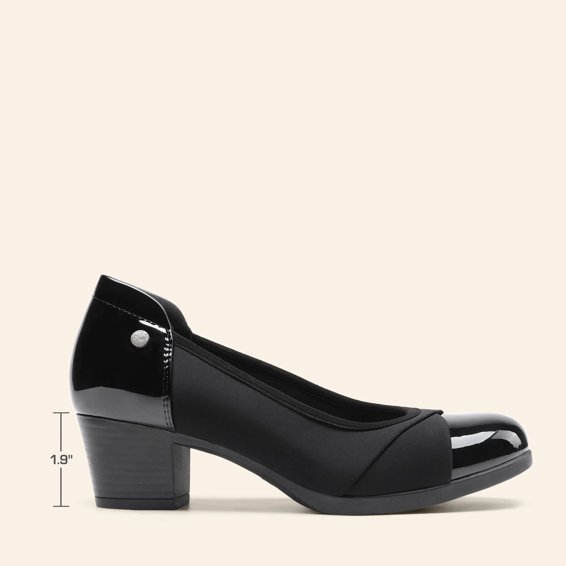 DREAM PAIRS Damskie czółenka niskie grube bloki zamknięte palce buty robocze wygodne obcasy okrągły nosek sukienka