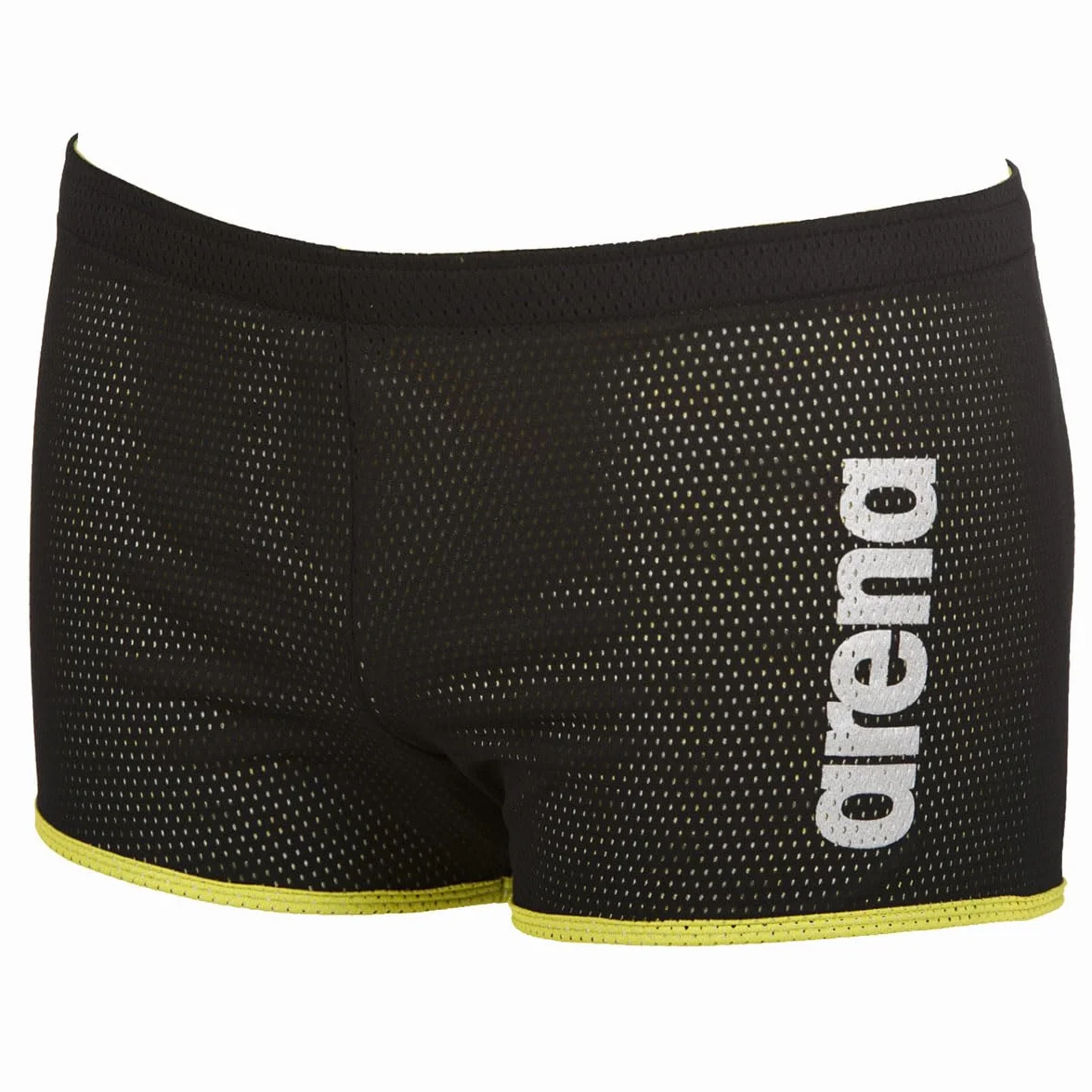 Arena Mężczyźni Square Cut Spodenki Kąpielowe, Czarny/Zielony, XL