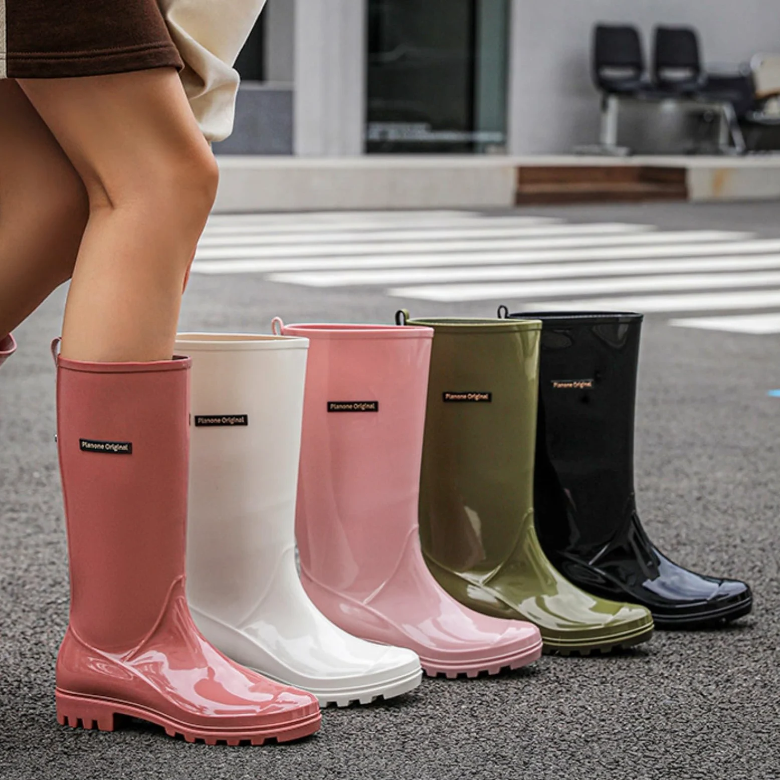 Kalosze Gumowce Lekkie Damskie Wysokie Antypoślizgowe Buty Do Wody, Kuchenne, Pracy Na Zewnątrz, Kalosze Rain Boot