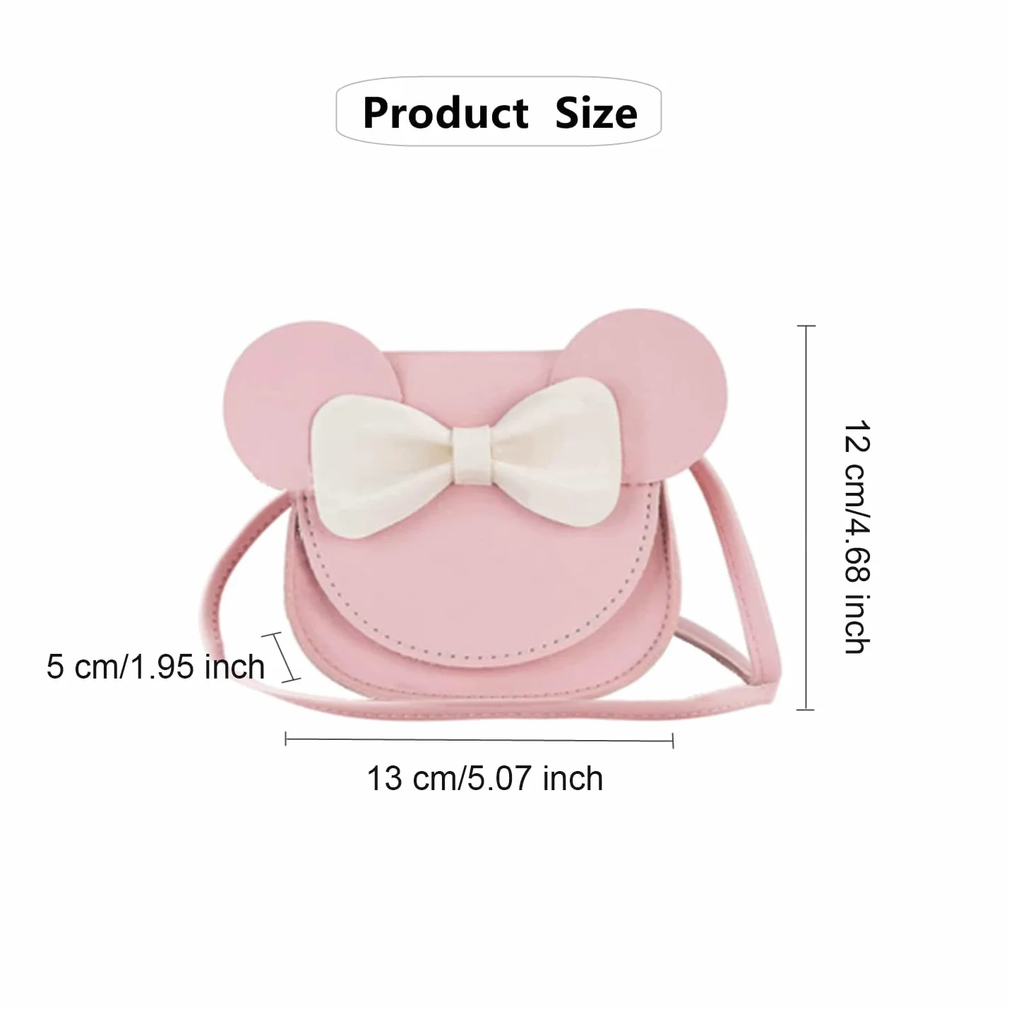 Shirene Mała Myszka Kokarda Kokarda Crossbody, Mała Dziewczynka Torebka Na Ramię Kokarda Klapka Mini Magnetyczna Klapka Torba Regulowany Pasek Torba Na Ramię Dla Dziewczyn Dzieci Maluch Nastolat