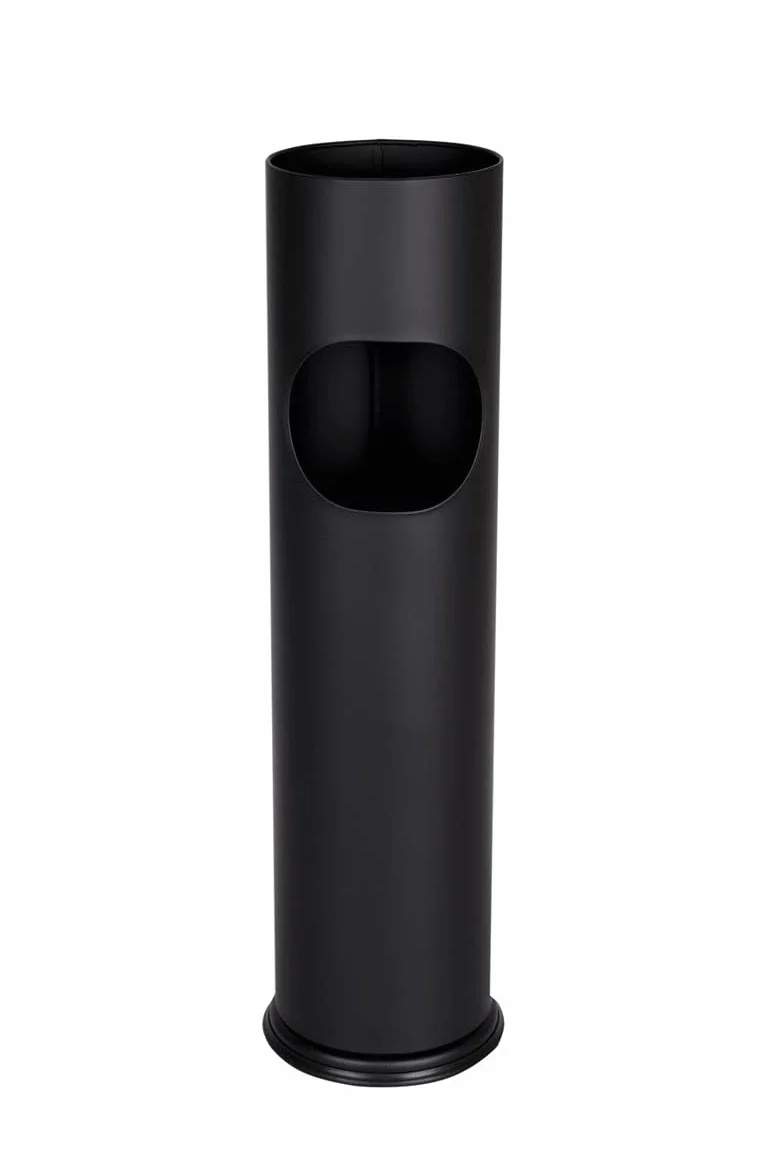 METLEX, Wolnostojąca popielniczka z koszem na śmieci (Black Chrome Steel) MX9158