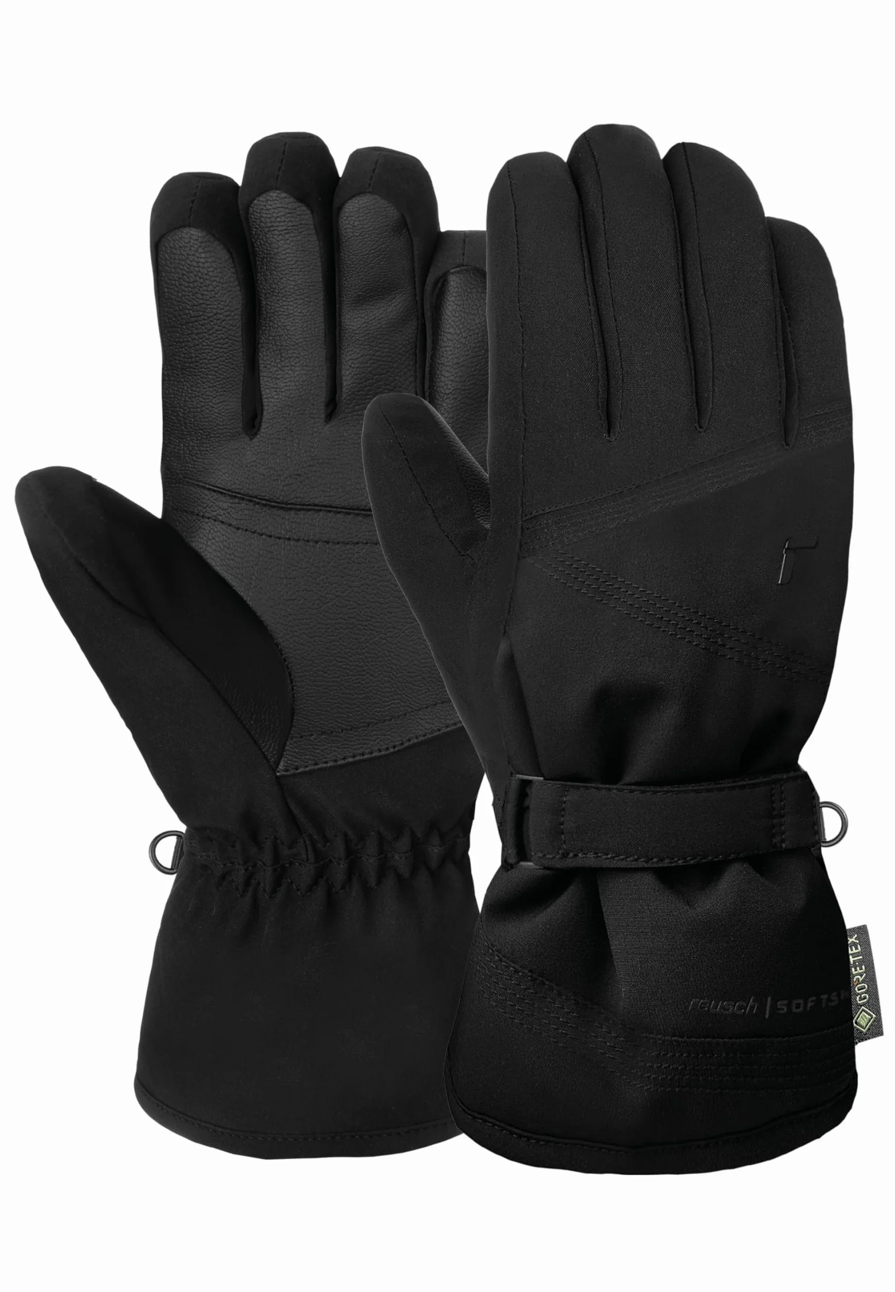 Reusch Susan Gore-TEX ciepłe, wodoodporne, wiatroszczelne i oddychające rękawiczki zimowe, rękawiczki śniegowe, rękawice narciarskie dla kobiet, klasyczne i kobiece, czarne