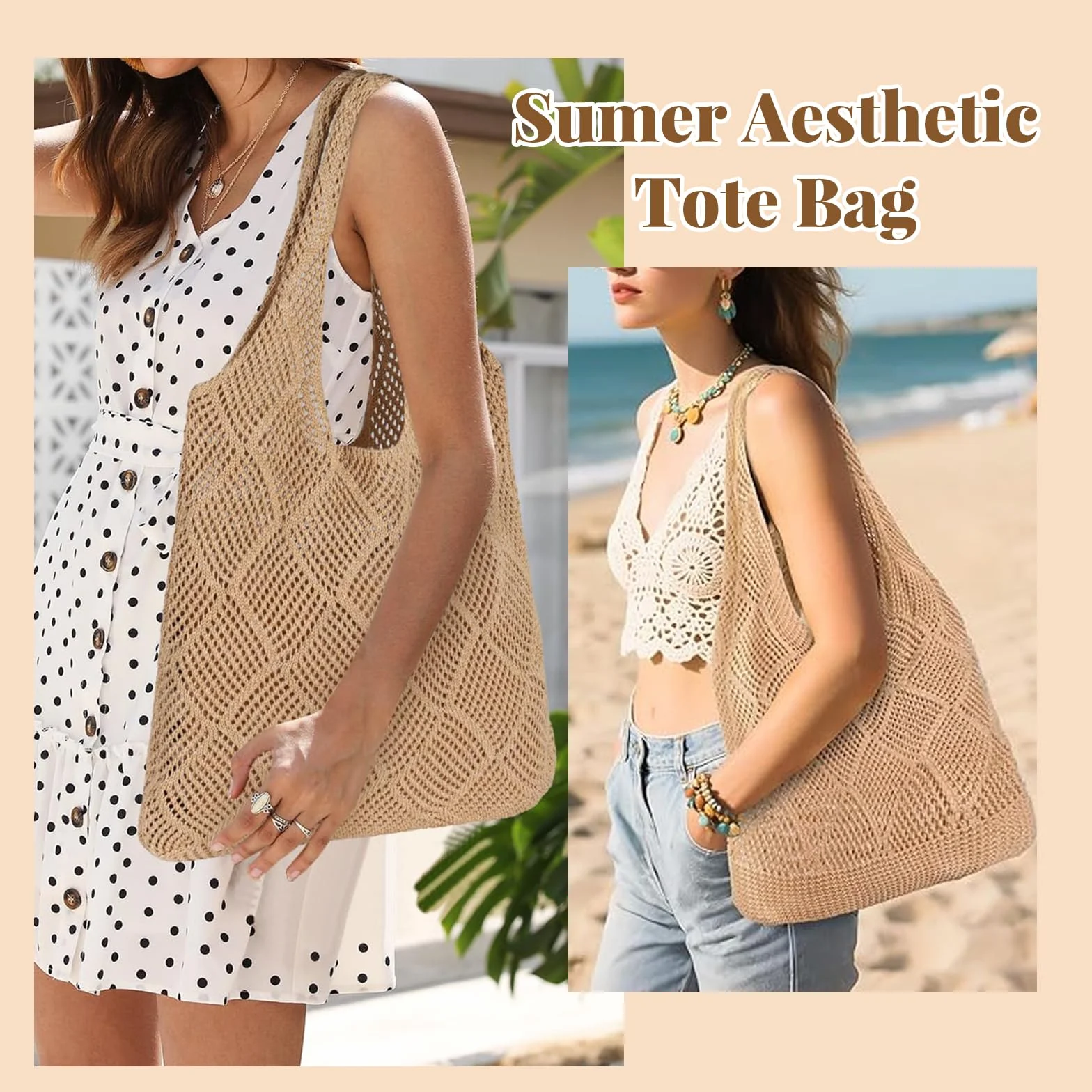 Damska torba plażowa Retro Hollow Handbag, damskie torebki na ramię, duża letnia torba na co dzień, letnie torby, torba plażowa na imprezę w podróży zakupy