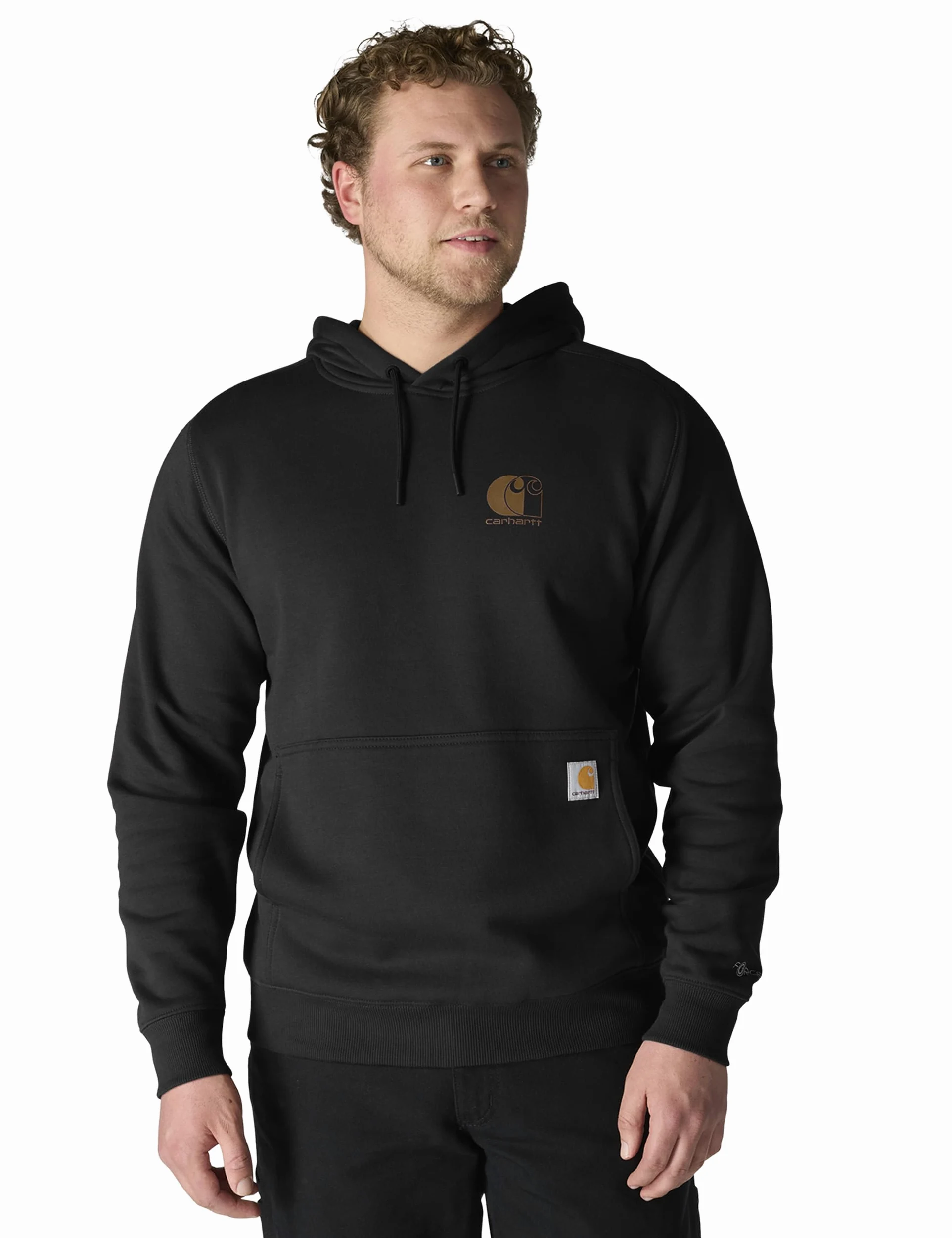 Carhartt Męska bluza z grafiką z logo Force Relaxed Fit, Czarny, S