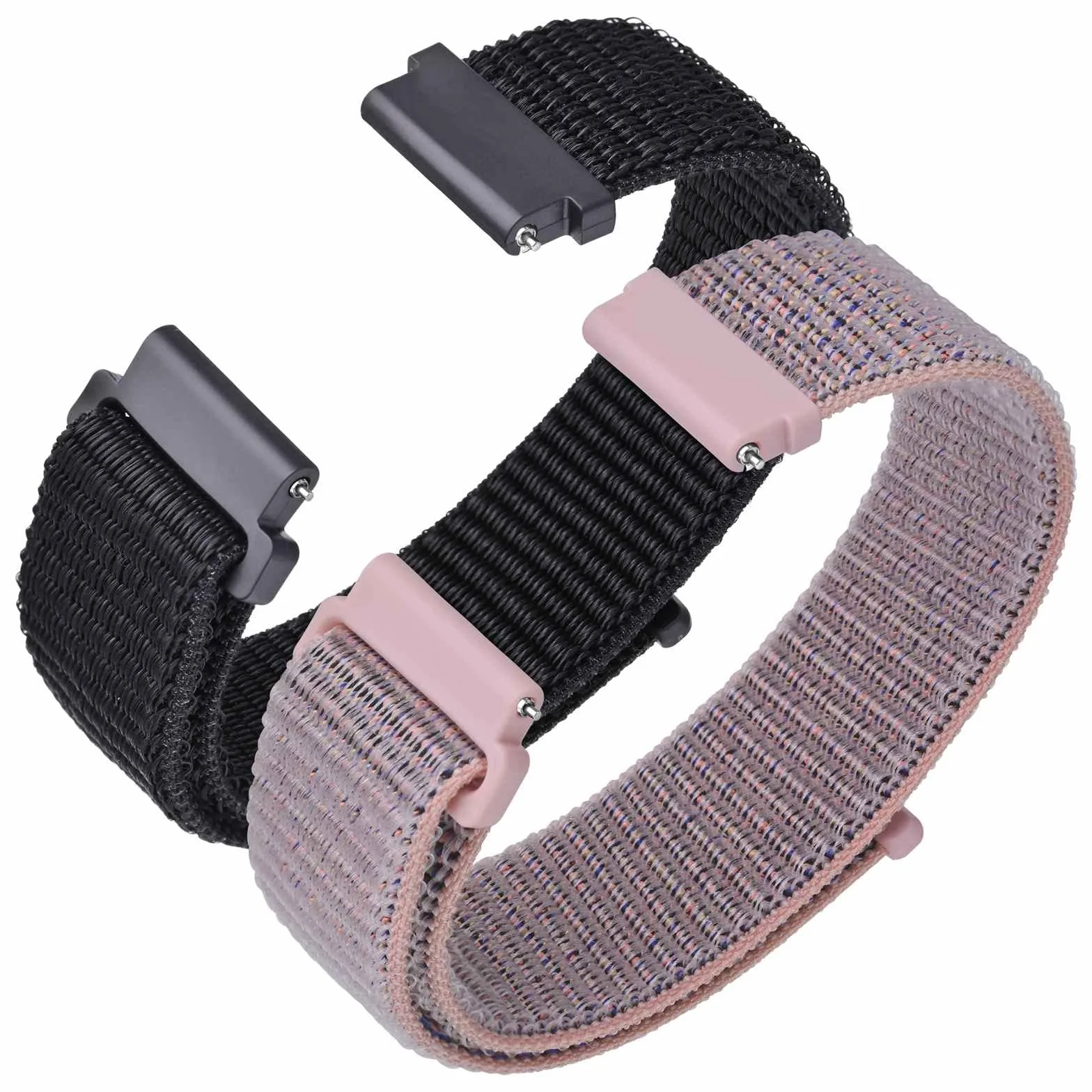 ANNEFIT Nylonowe paski do zegarków sportowych, 2 opakowania szybkiego odpinania, regulowany pasek zastępczy 16 mm, 18 mm, 19 mm, 20 mm, 21 mm, 22 mm, 24 mm