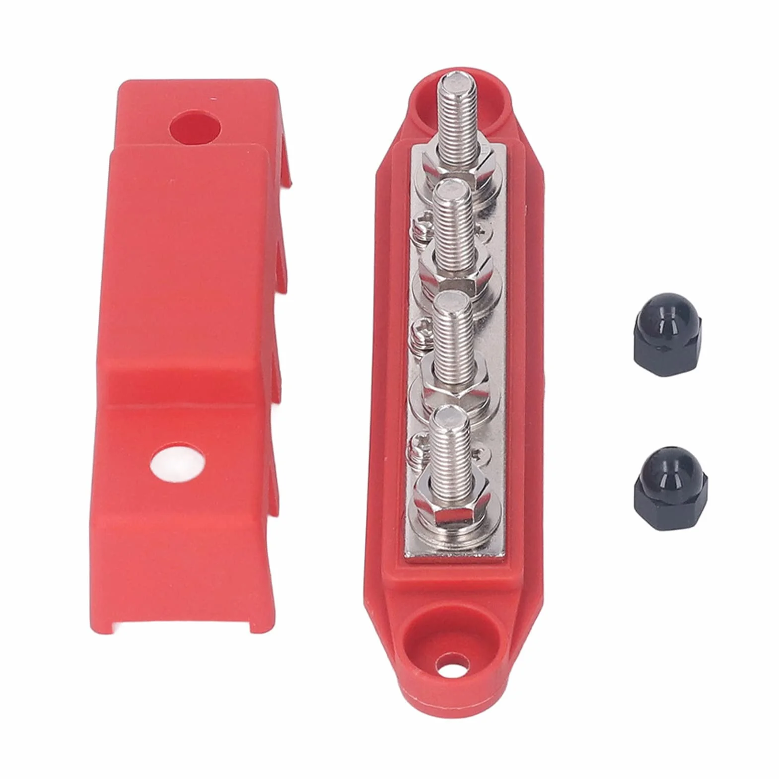 Blok Zacisków Szynowych M8 Heavy Duty 4 Terminal Blok Dystrybucji Zasilania DC48V 250A 2 szt. Konstrukcja Modułu Szyna Zbiorcza Box