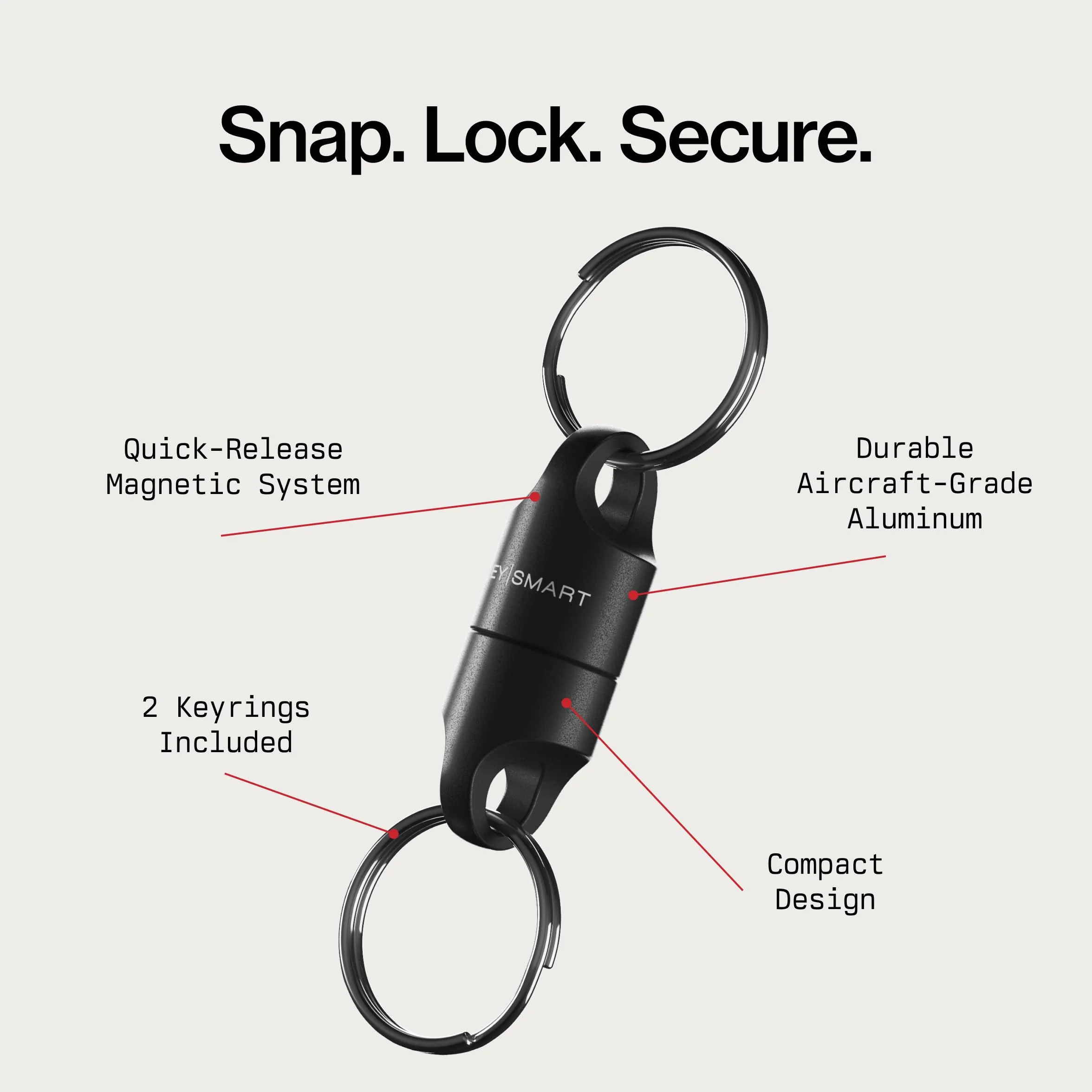 KeySmart MagConnect Magnetyczny brelok do szybkiego mocowania klucza do torby i paska
