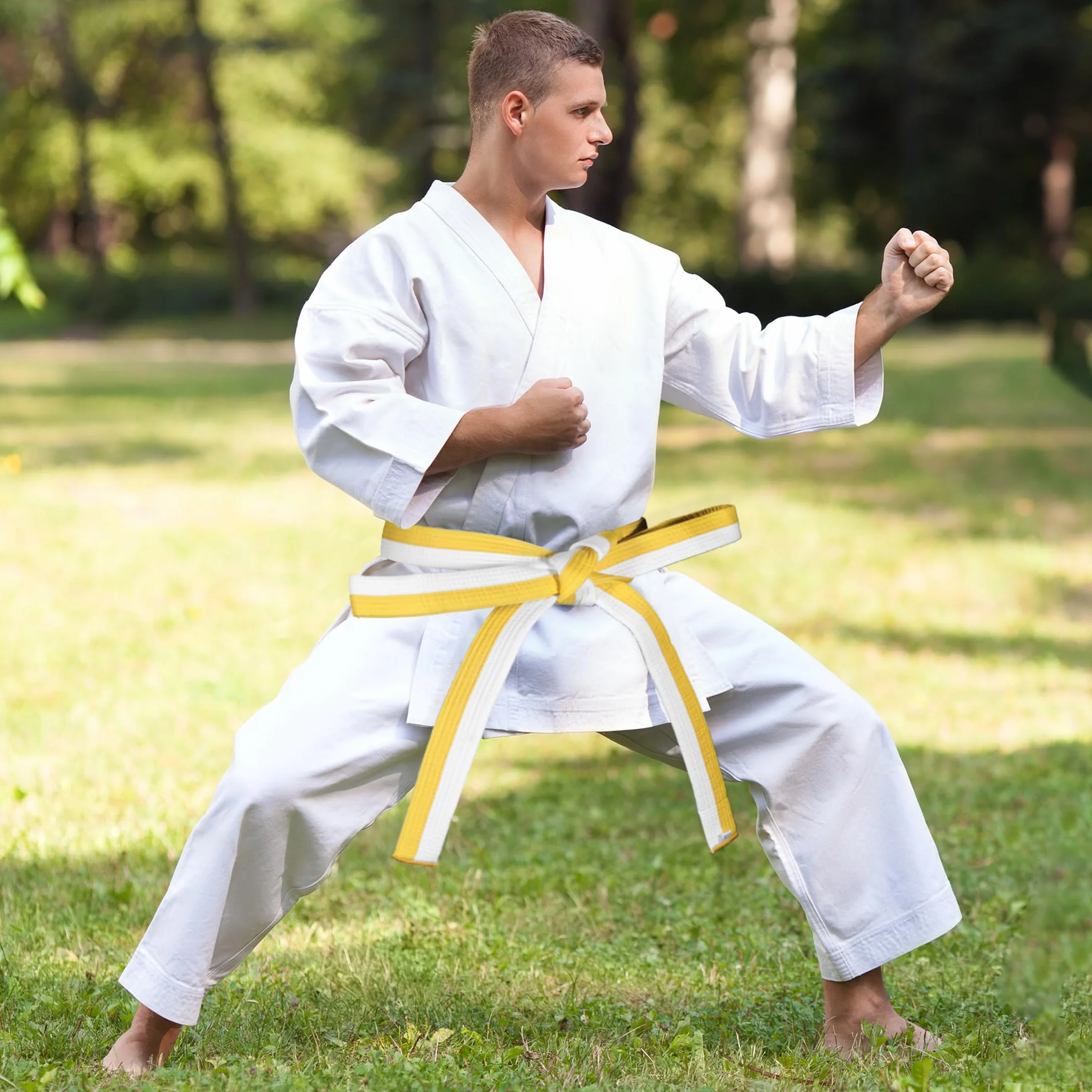 Judo Karate pasek do karate sztuki walki karate judo bawełna Taekwondo Belts profesjonalny pasek Aikido Karate Aikido pasek biały żółty dla dzieci i dorosłych pasek do sportów walki 260 cm