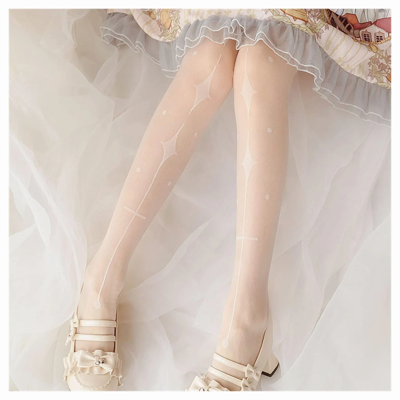 Pończochy Cosplay Cienkie podkolanówki Kawaii Legs Skarpety damskie Ciepłe (czarny jeden rozmiar) (czarny jeden rozmiar)