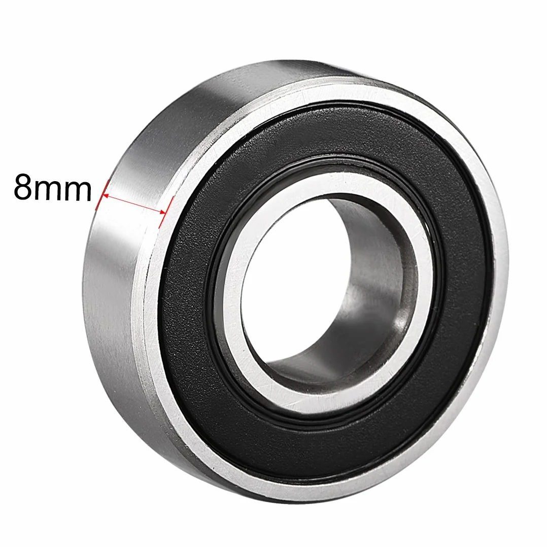 sourcing map 8 szt. łożysko kulkowe zwykłe 6001RS podwójnie zabezpieczone 12 mm x 28 mm x 8 mm stal węglowa DE