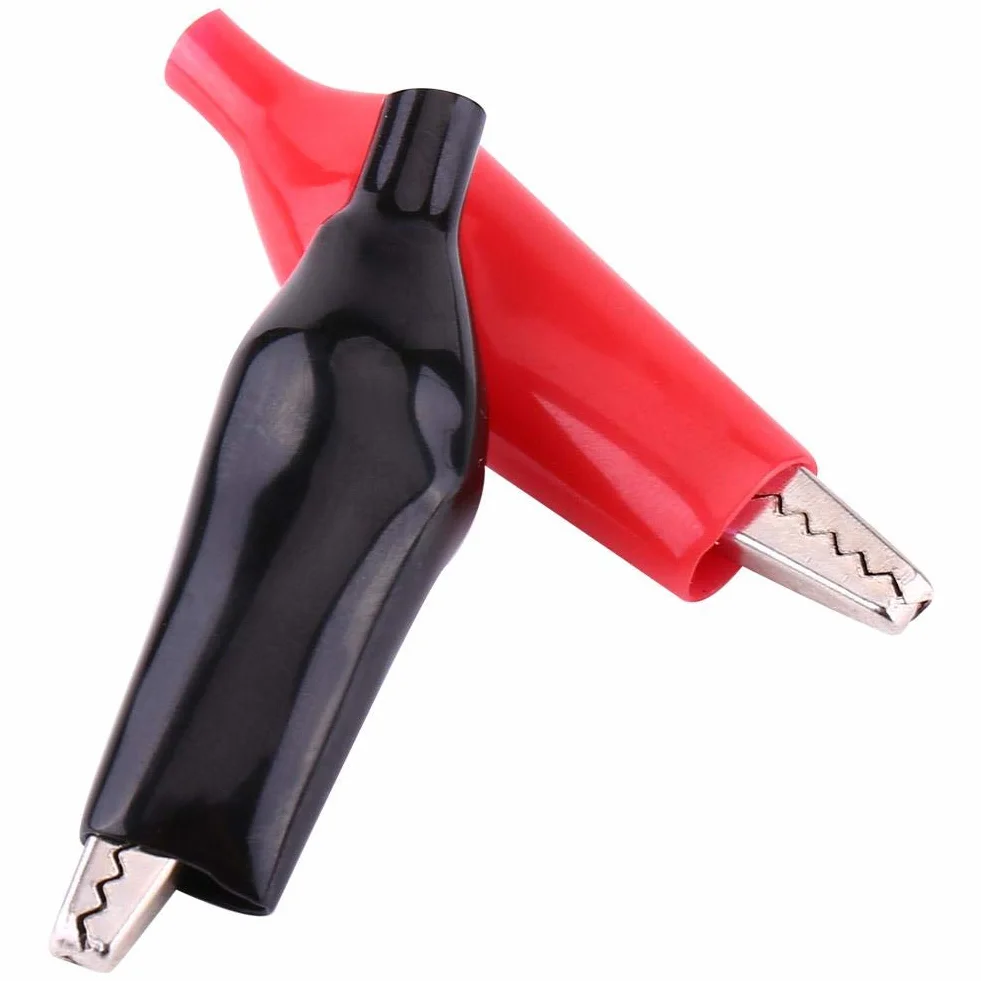 Zaciski krokodylkowe Akozon 20 sztuk 28MM metalowy zacisk krokodylkowy elektryczny zacisk krokodylkowy do testowania miernika sondy czarny i czerwony