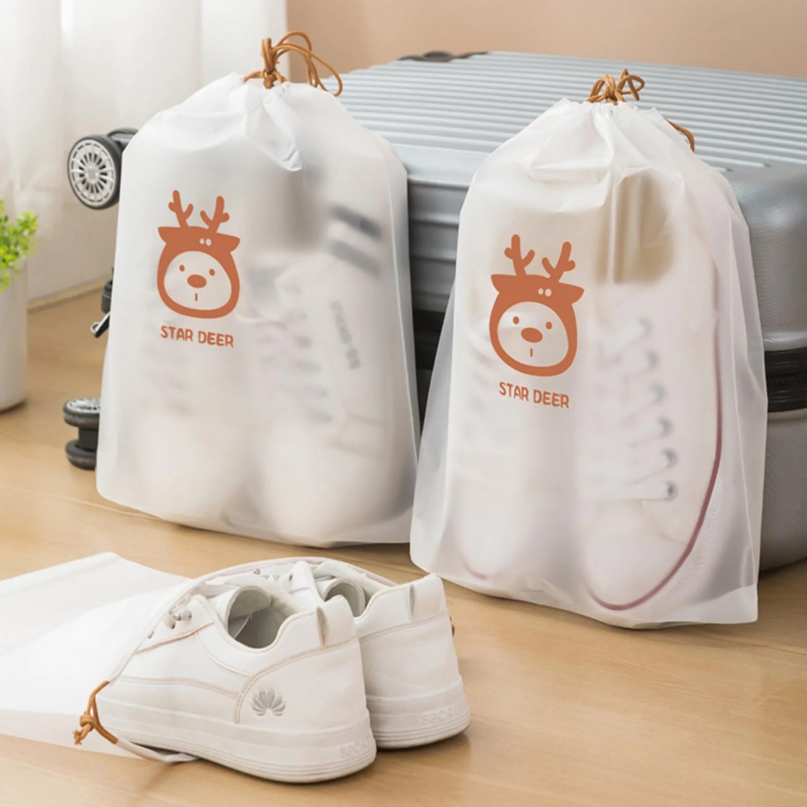 Torba na buty podróżne Bootoow 30 sztuk wodoodporną, pyłoszczelną torbę na buty ze sznurem, do podróży kempingowej i domowej