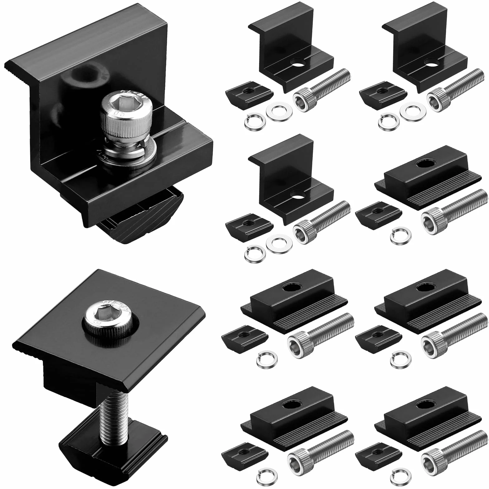 GETLITOOL 10 szt. Aluminiowy uchwyt na panel s?oneczny 30 mm, uchwyt do panelu s?onecznego w kszta?cie litery Z, do paneli fotowoltaicznych, na kemping, na ?cian?, z nakr?tkami i ?rubami
