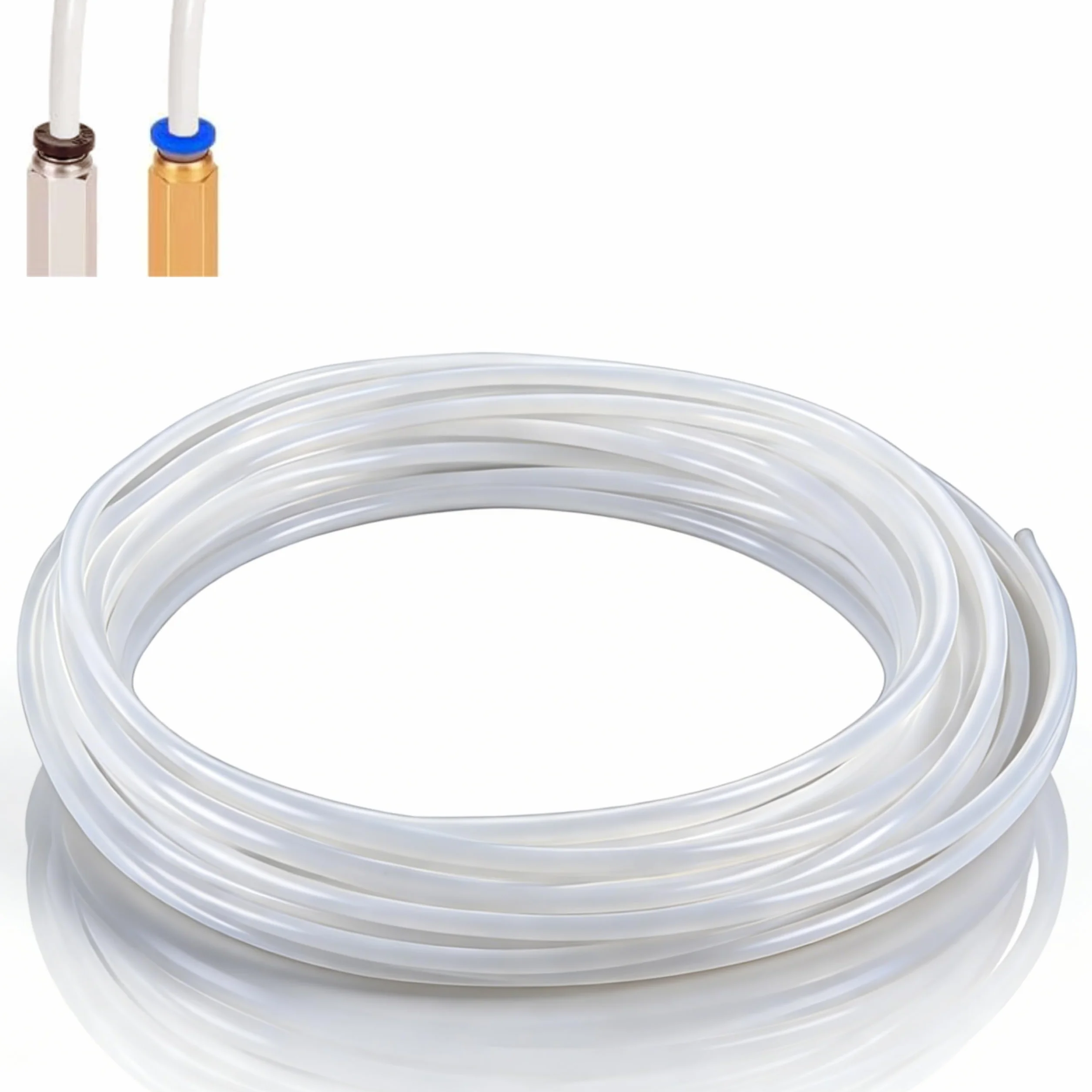 Wąż PTFE 4 m ID × 4 mm OD PTFE Tube do 1,75 mm do Bambu Lab A1/A1 mini/P1P/P1S/X1C, do Creality K1/K1 Max/Ender 3 V3, teflonowa tuba akcesoria do drukarek 3D, biały