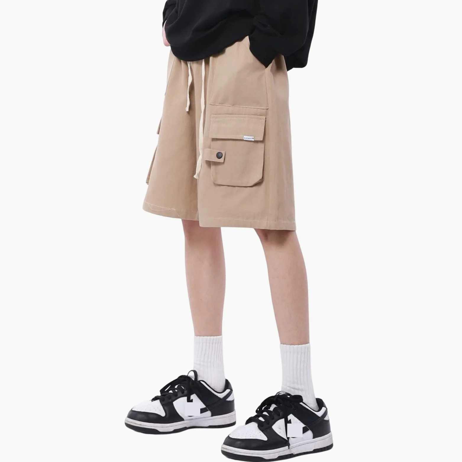Hewlshawn Damskie szorty na lato, elastyczna talia, bermudy, bojówki, krótkie, luźne spodnie do biegania, wędrówek, aktywności na świeżym powietrzu, streetwear