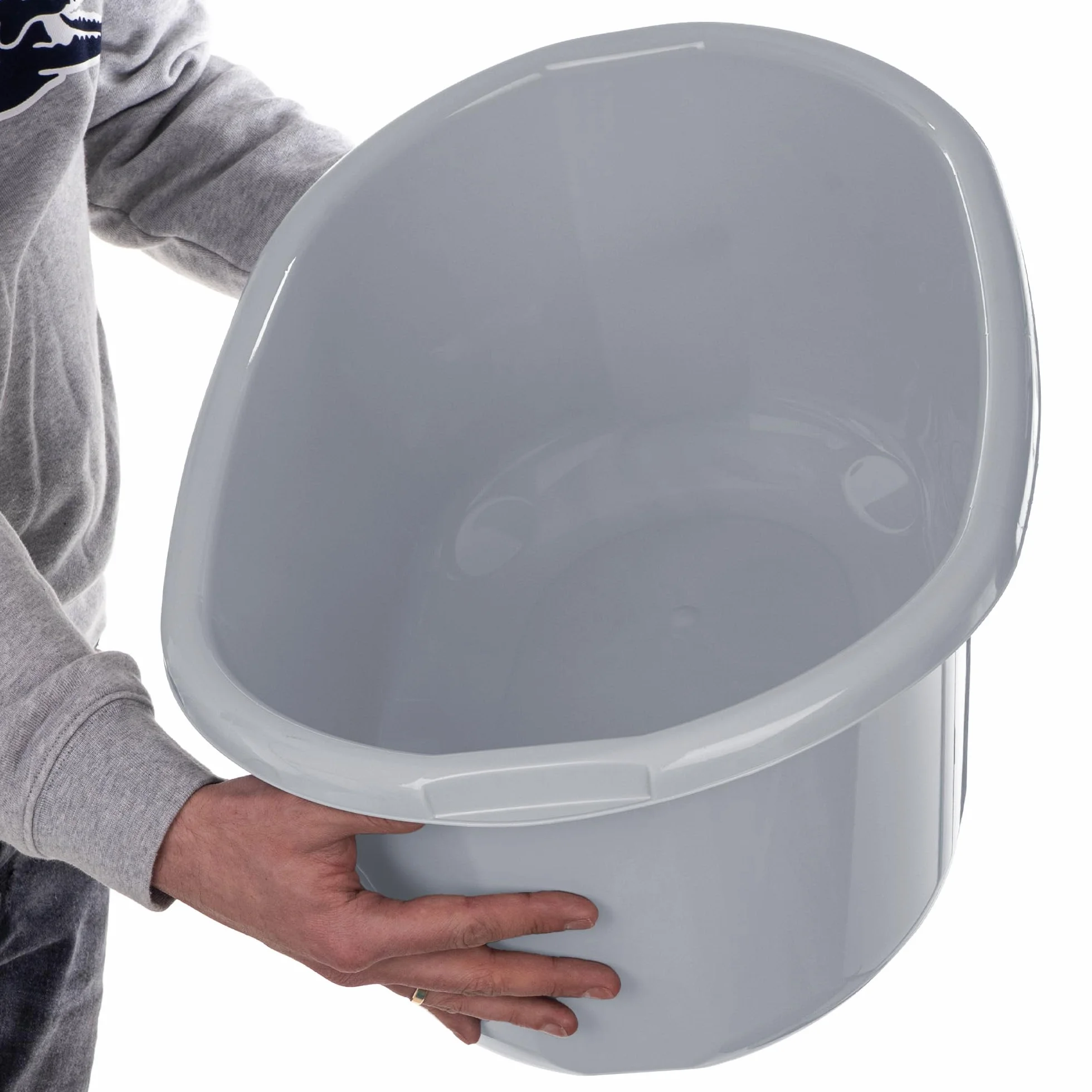 KADAX Miska do mycia 30l, duża, z tworzywa sztucznego, wszechstronna, do łazienki, do zlewozmywaka (jasnoszara)