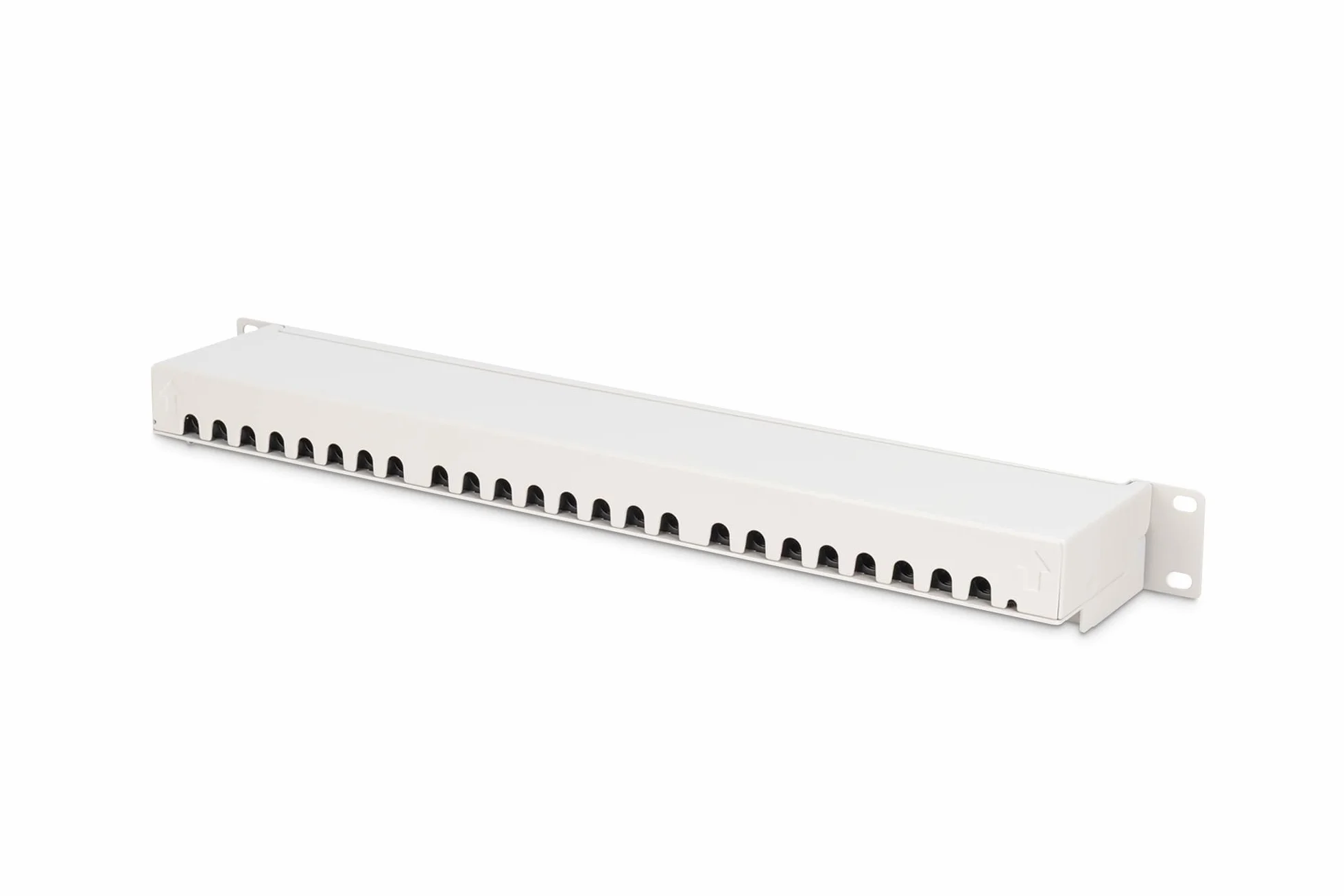 DIGITUS Panel krosowy - 19 cali - Cat-6A - 24 porty RJ45 - ekranowany - LSA - montaż w szafie rack 1U - szary