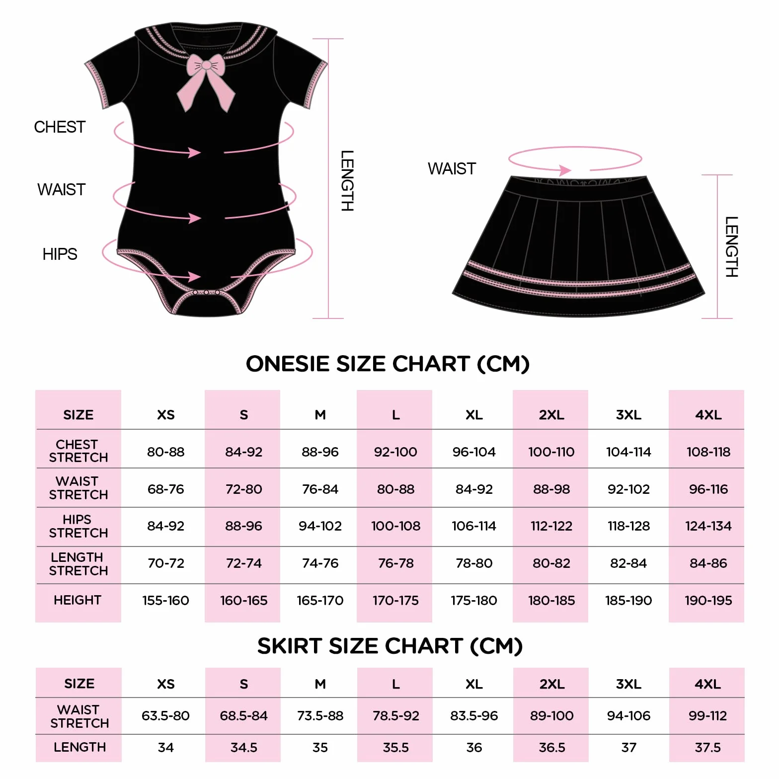 LittleForBig Bawełniany Romper Onesie Piżama Bodysuit - Klasyczny japoński komplet spódniczki dla dziewczynek pełna czerń M