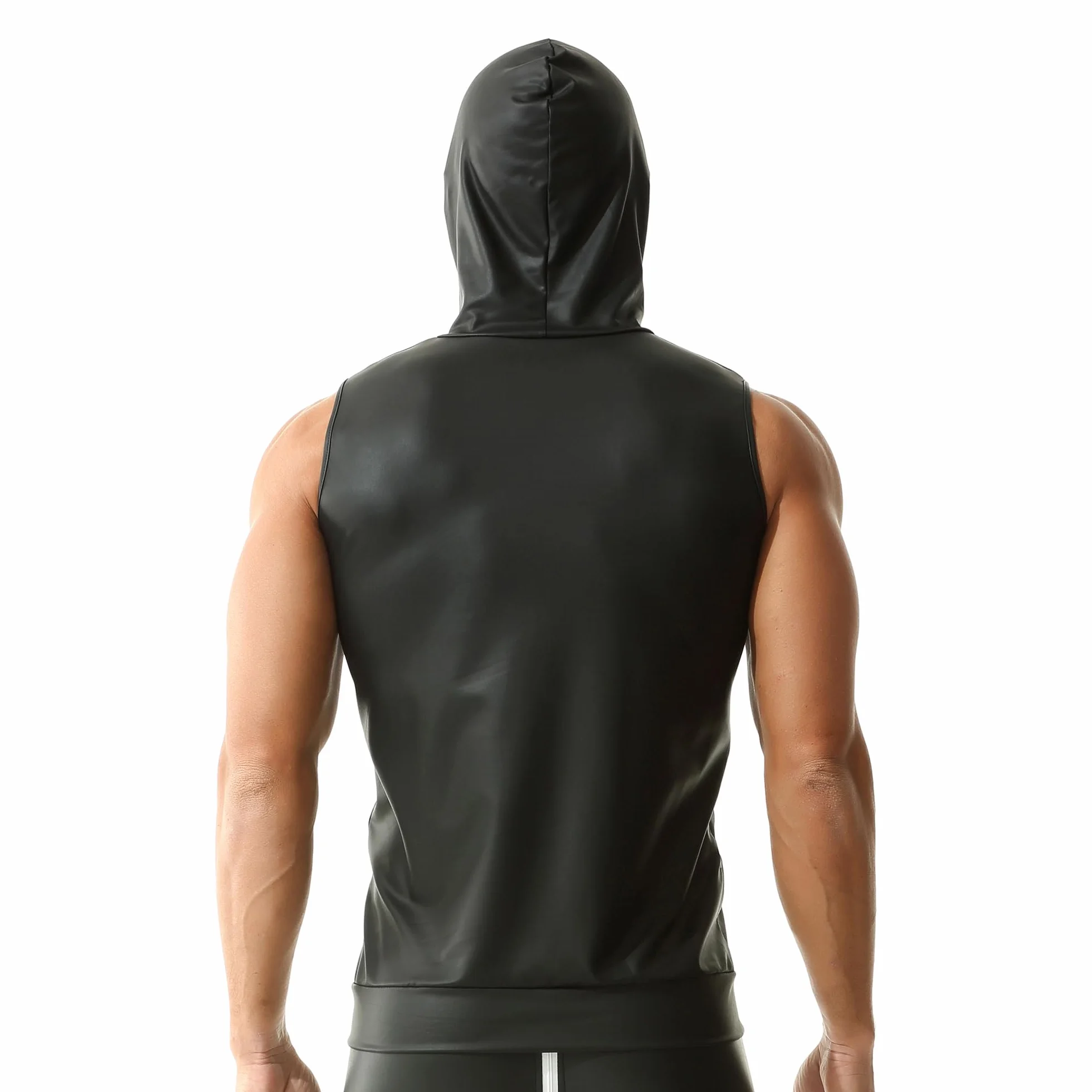 YUFEIDA Męskie podkoszulki, bez rękawów, podkoszulek ze sztucznej skóry, Muscle Fit, kamizelka, topy, koszule, modne podkoszulki