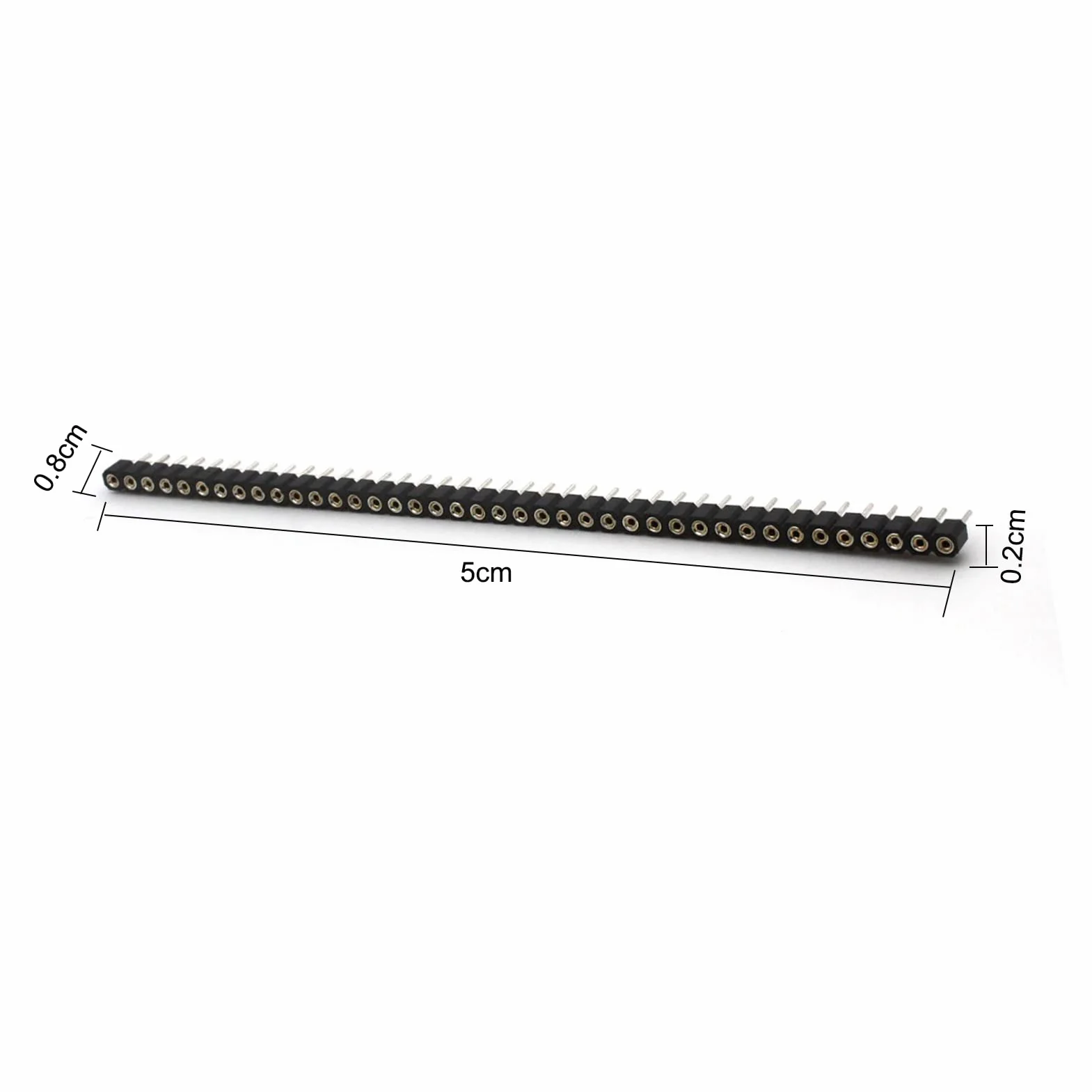 5 szt. 1 x 40 P 2,54 mm okrągły otwór żeński nagłówek cyna pojedynczy rząd 40 pinów PCB IC kryształowe złącze gniazda