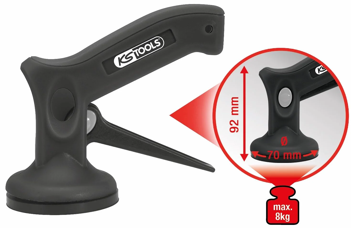 KS Tools 140.1015 Jednoreczny mini-podnosnik przyssawkowy 8kg