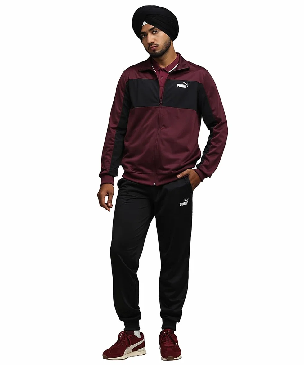 PUMA Męski dres Acetata Poly Colourblock Bordeaux Kod 687304-96