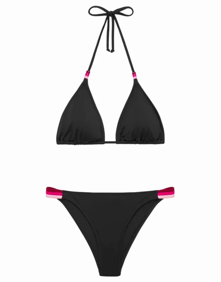 SUNDEK Jennifer Damskie bikini z trójkątnym topem i tęczowymi majtkami