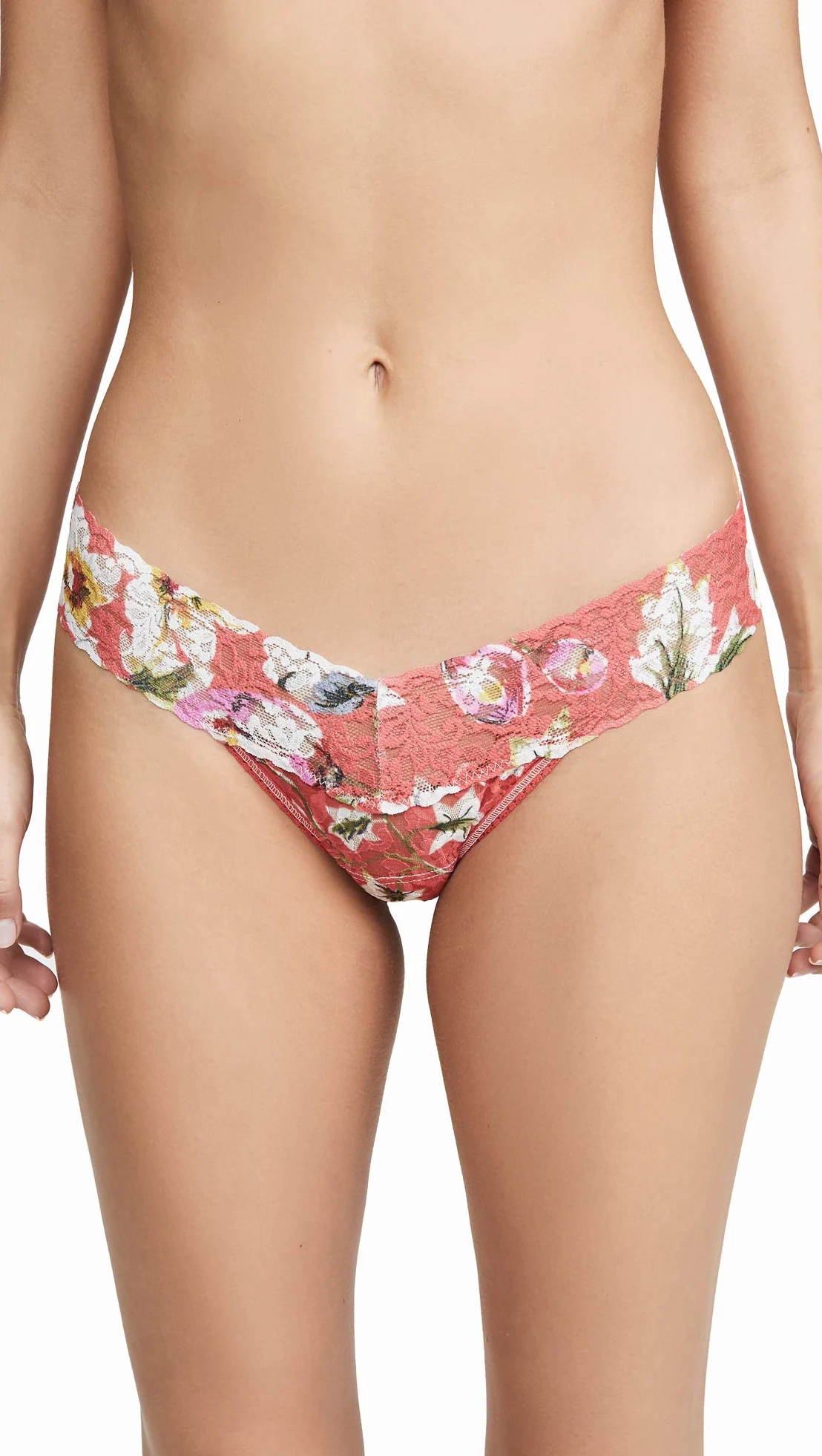 Hanky Panky damskie koral kwiatowy niski stan stringi