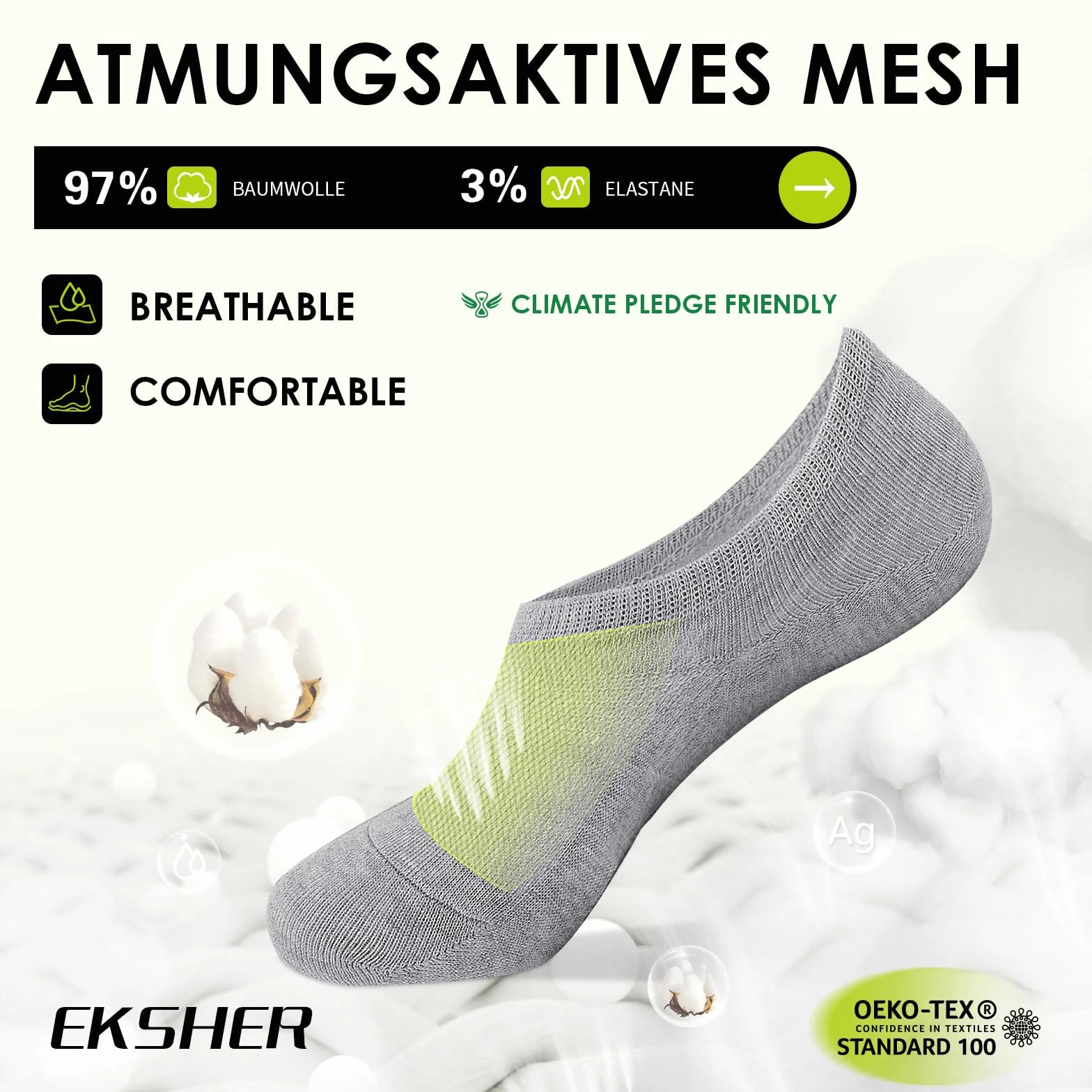 10 par skarpet typu sneaker, niewidoczne, dla kobiet i mężczyzn, krótkie, bawełniane, antypoślizgowe, oddychające