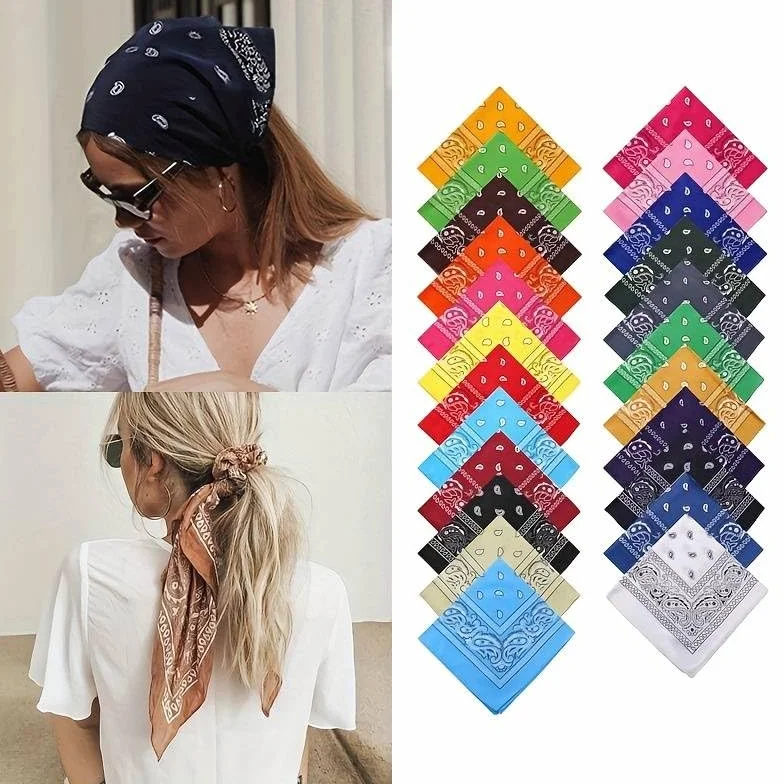 Boolavard 100% bawełna 1 szt., 6 sztuk lub 12 szt. Pack bandany z wzorem Paisley, oryginalny kolor do wyboru nakrycia głowy / włosy, fioletowy, rozmiar uniwersalny