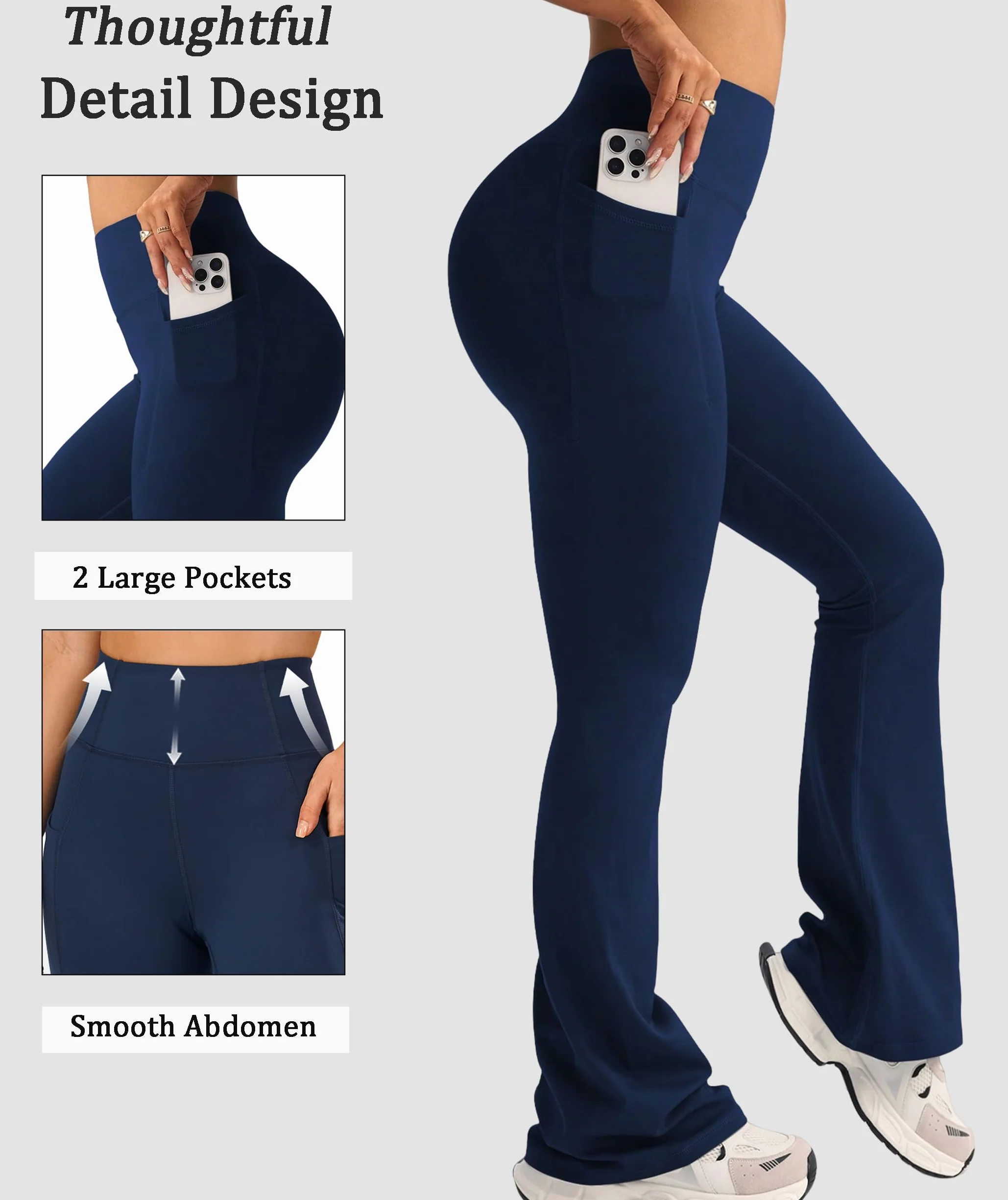Damskie spodnie do jogi z wysokim stanem z rozkloszowanymi legginsami kontrola brzucha elastyczne spodnie do jogi pilates ćwiczenia fitness praca na co dzień