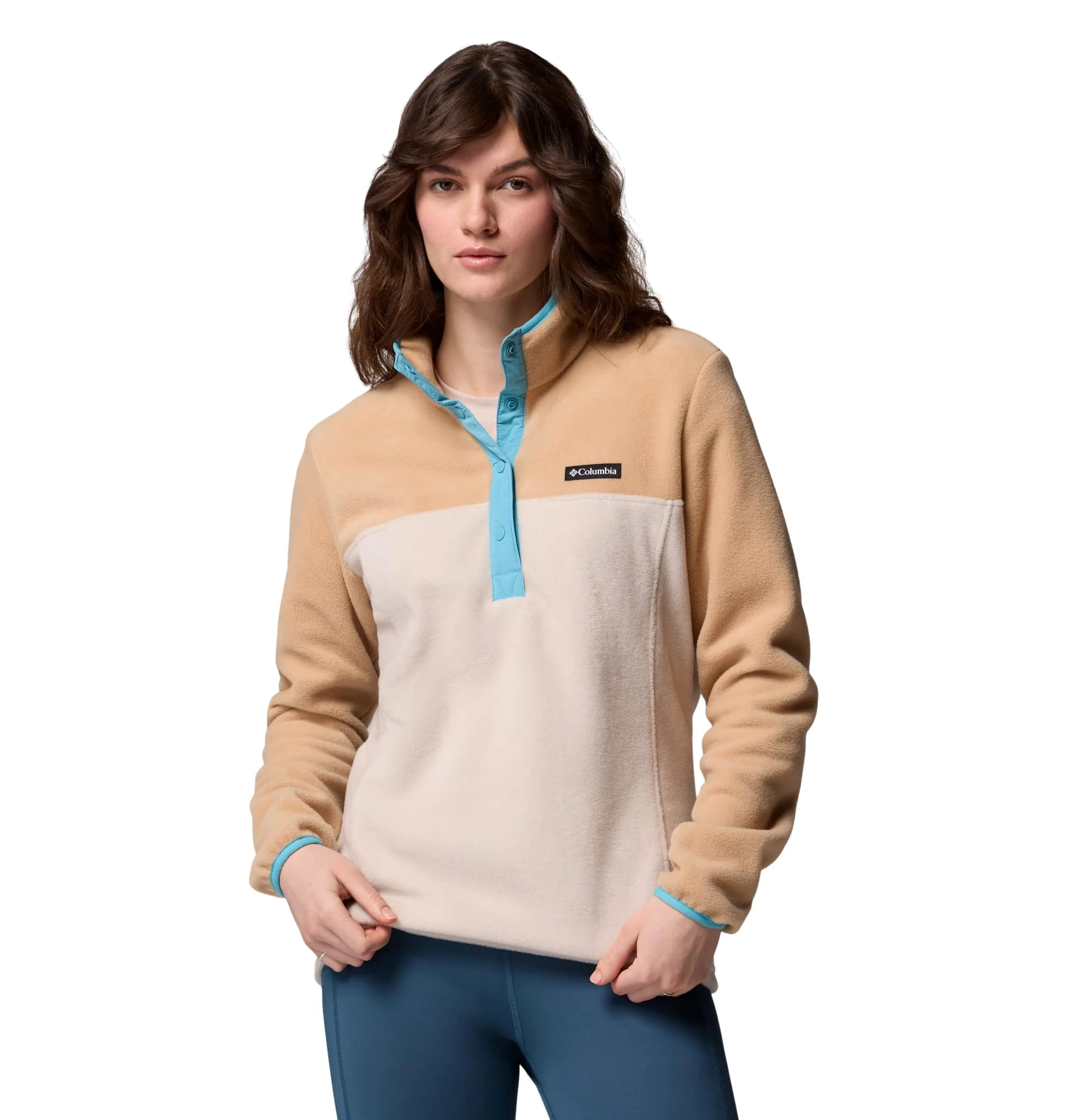 Columbia Damska bluza polarowa Benton Springs Pull Demi Bouton-Pression, Ciemny kamień/kajak/niebieski vintage, 1X