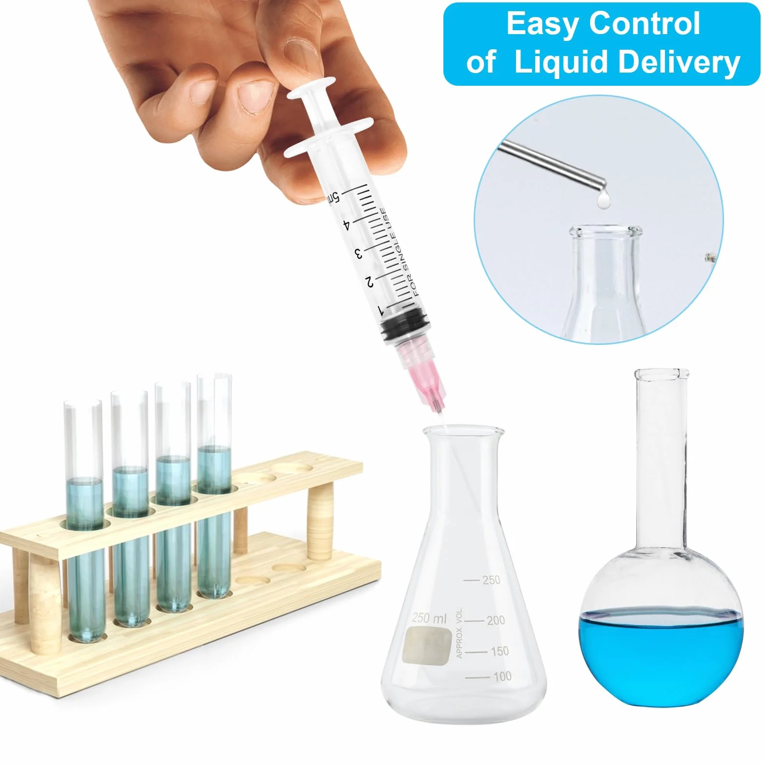 Strzykawka 5 ml, 15 sztuk strzykawka z tworzywa sztucznego, strzykawka 5 ml, strzykawka z nakrętką, strzykawka z tworzywa sztucznego, strzykawka dozująca, wielokrotnego użytku, do laboratorium,